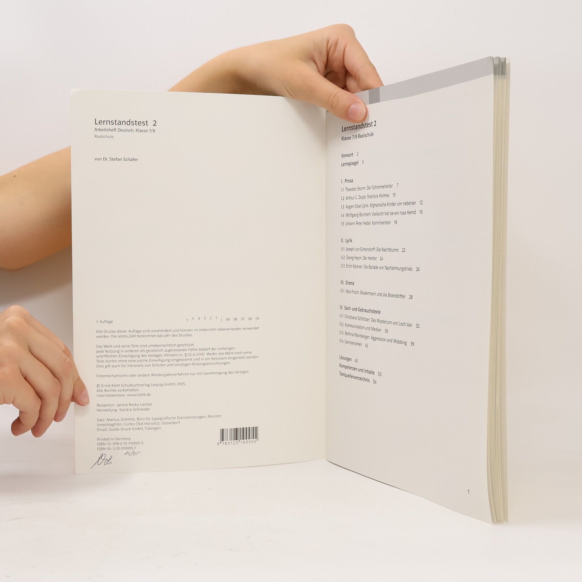 Stefan Schäfer Lernstandstest. Arbeitsheft Deutsch / Ausgabe für Realschulen: Klasse 7/8