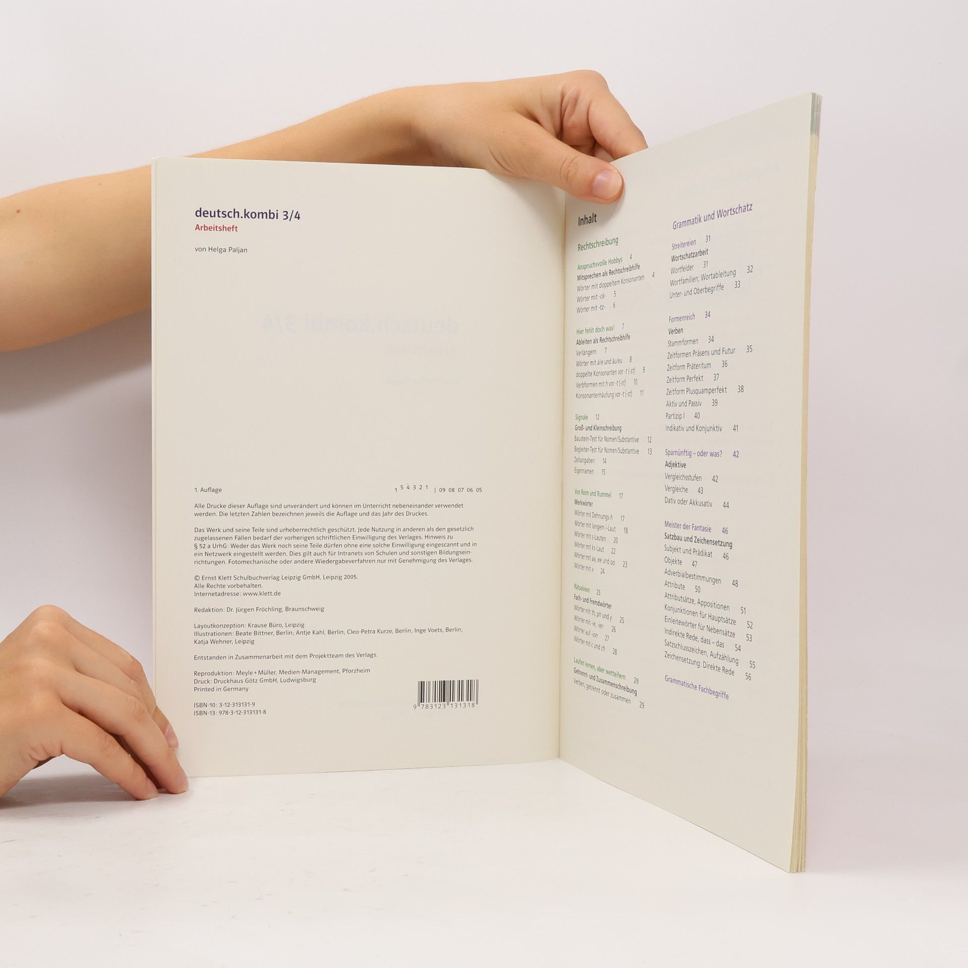 Helga Paljan Deutsch.kombi 3/4. Arbeitsheft zu Rechtschreibung / Grammatik