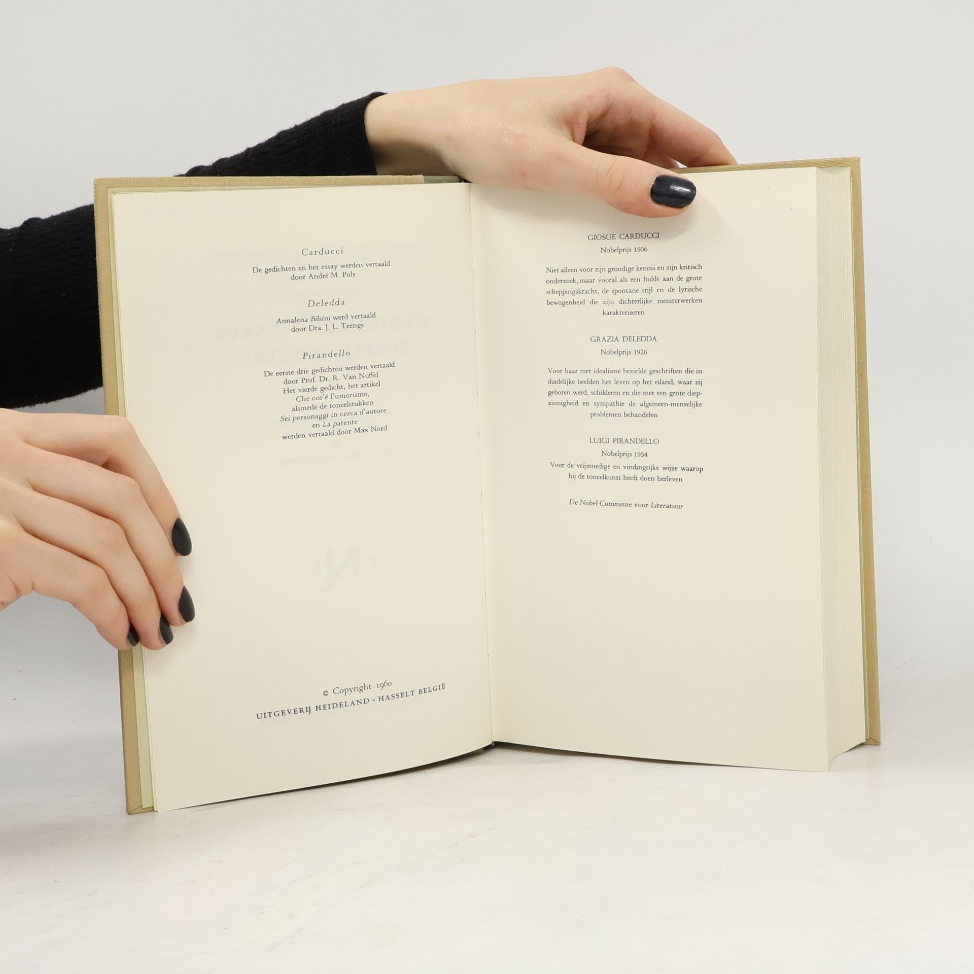 Giosue Carducci Pantheon der Nobelprijswinnaars Literatuur