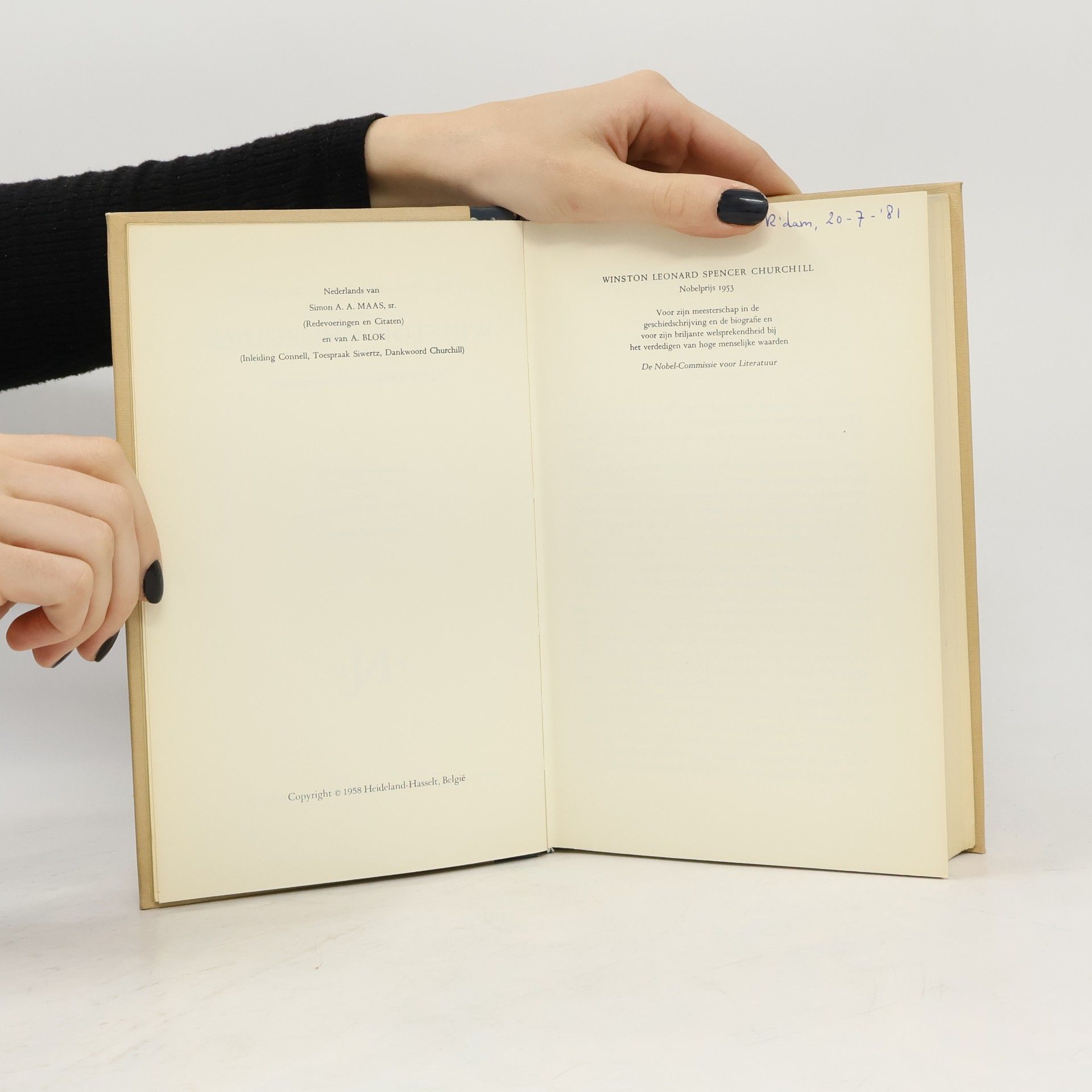 Winston Churchill Pantheon der Nobelprijswinnaars Literatuur