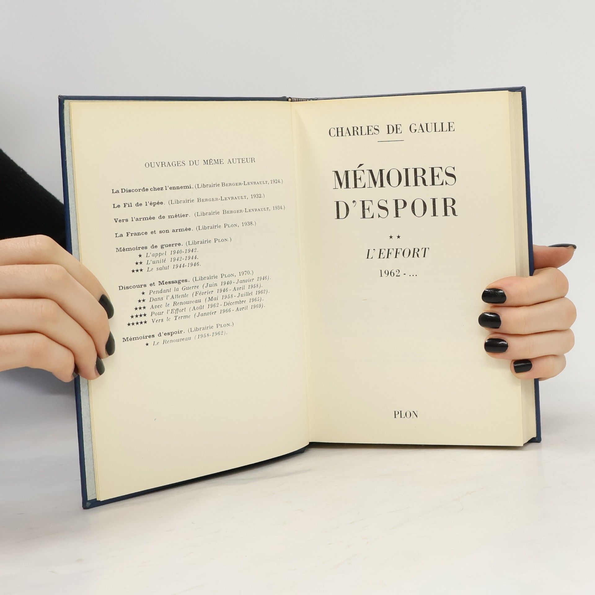 Charles de Gaulle Mémoires d'espoir