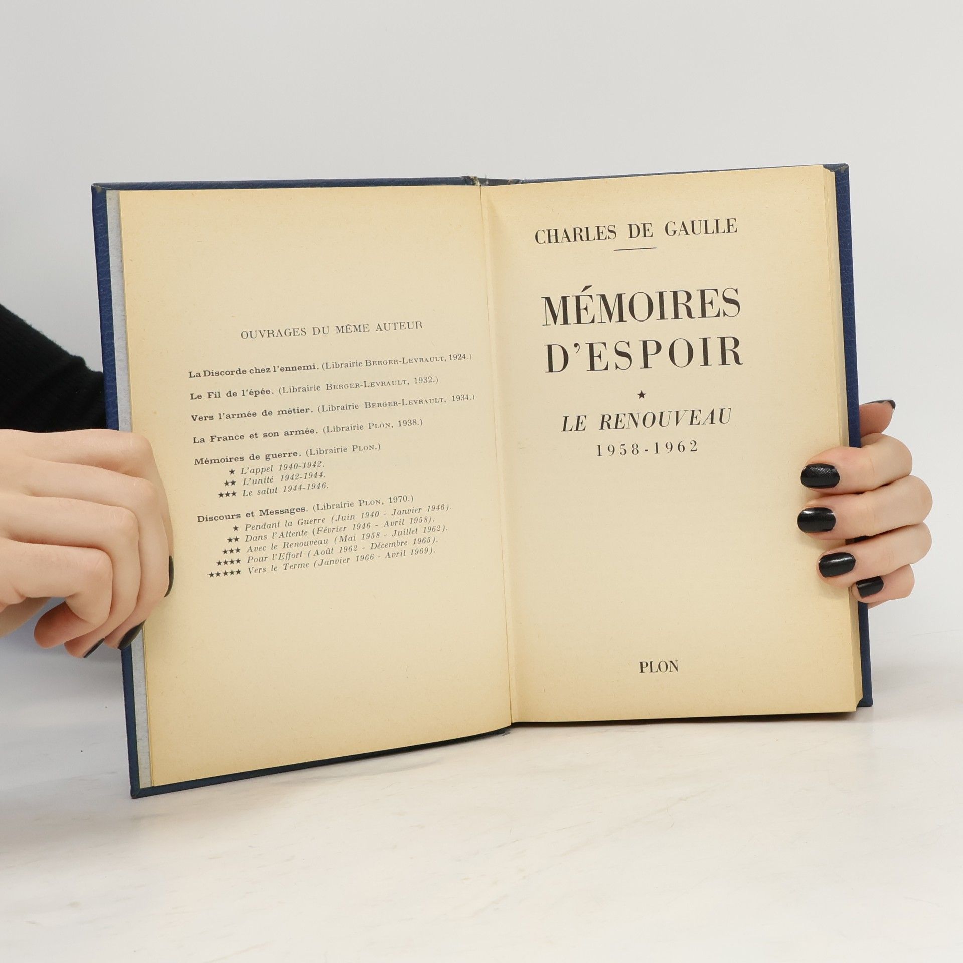 Charles de Gaulle Mémoires d'espoir