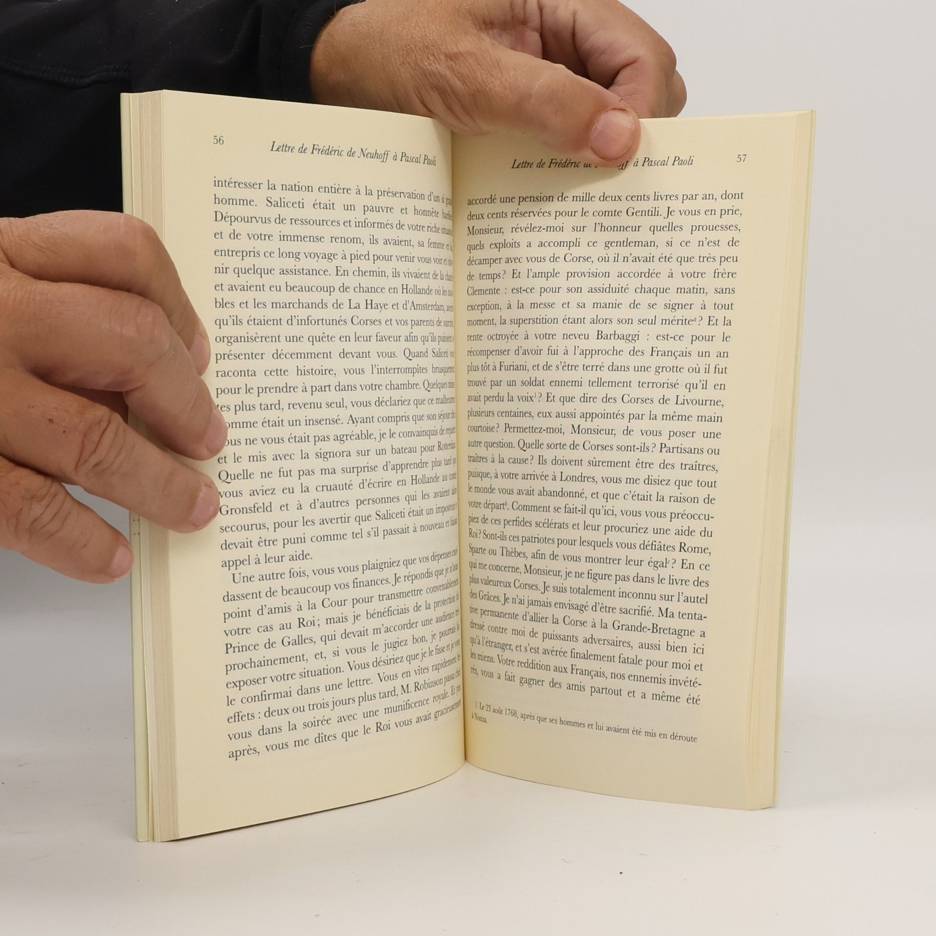 Frédéric de Neuhoff Lettre à Pascal Paoli