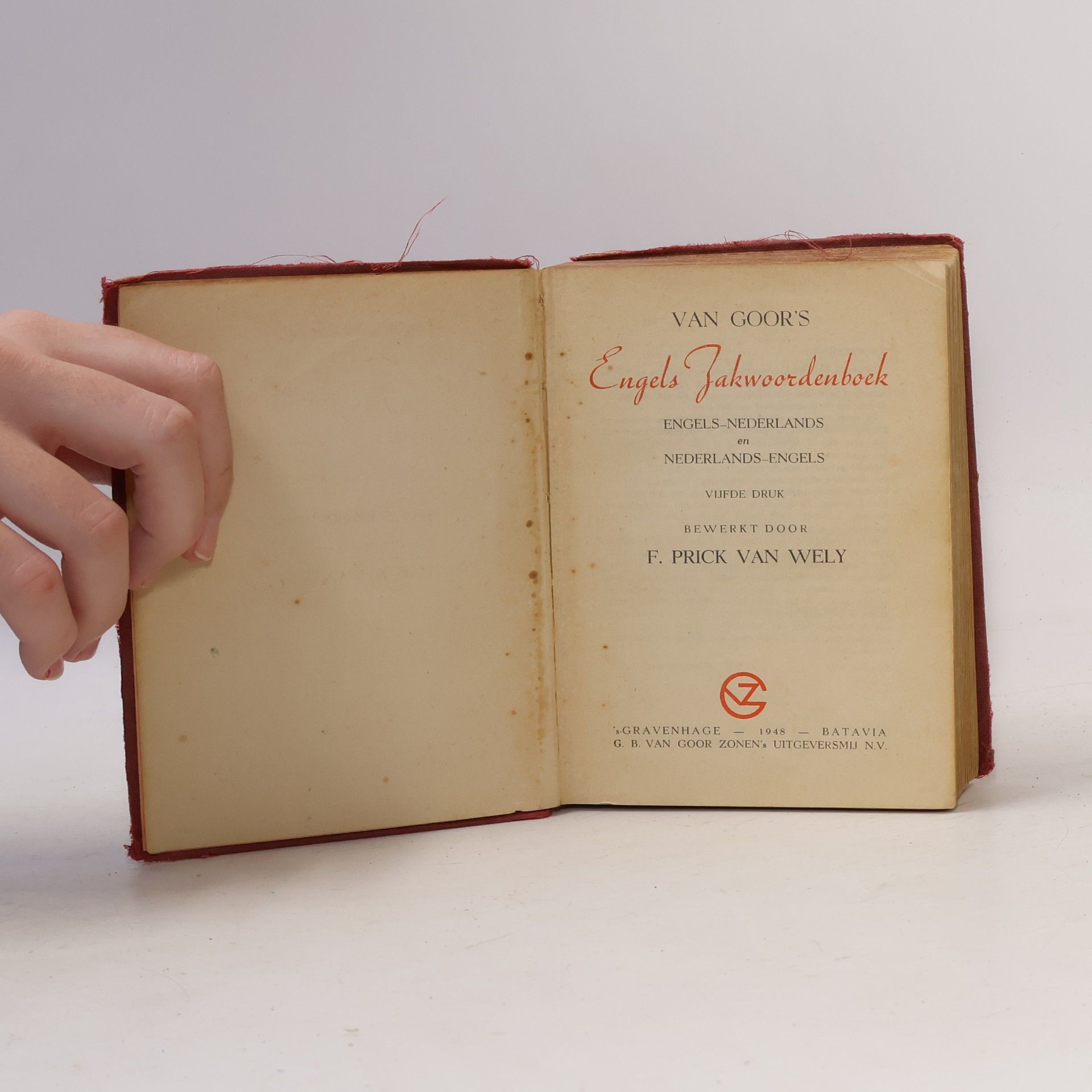 F. P. H. Prick van Wely van Goor's Engels Zakwoordenboek