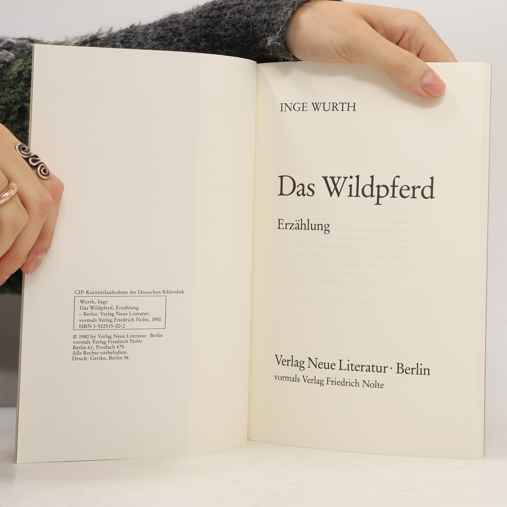 Inge Wurth Das Wildpferd