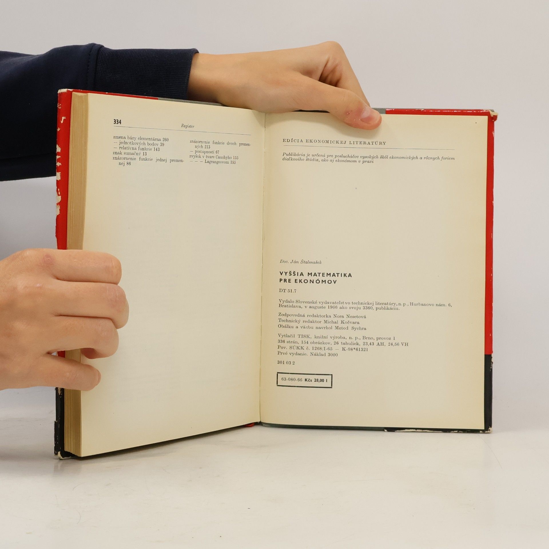 Ján Štalmašek Vyššia matematika pre ekonómov