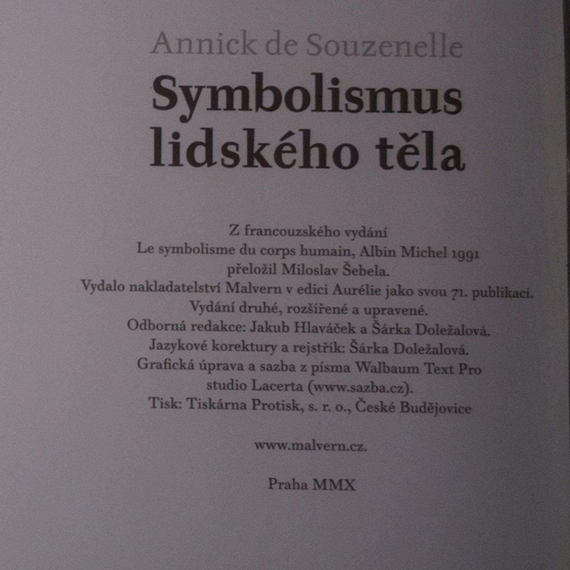 Miloslav Šebela Symbolismus lidského těla