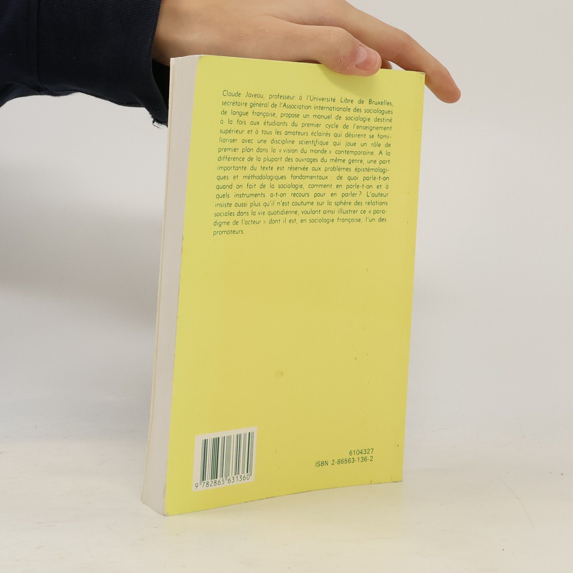 Claude Javeau Hors Collection Meridiens-Klincksieck: Leçons de sociologie