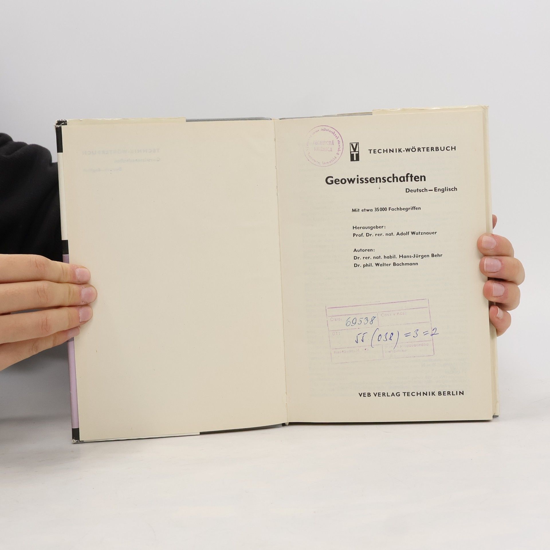 Hans-Jürgen Behr Technik-Wörterbuch: Geowissenschaften. Deutsch - Englisch