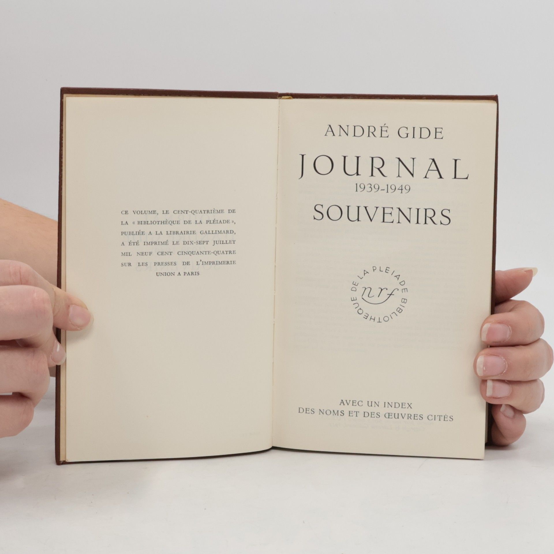 André Gide Journal 1939-1949. Souvenirs