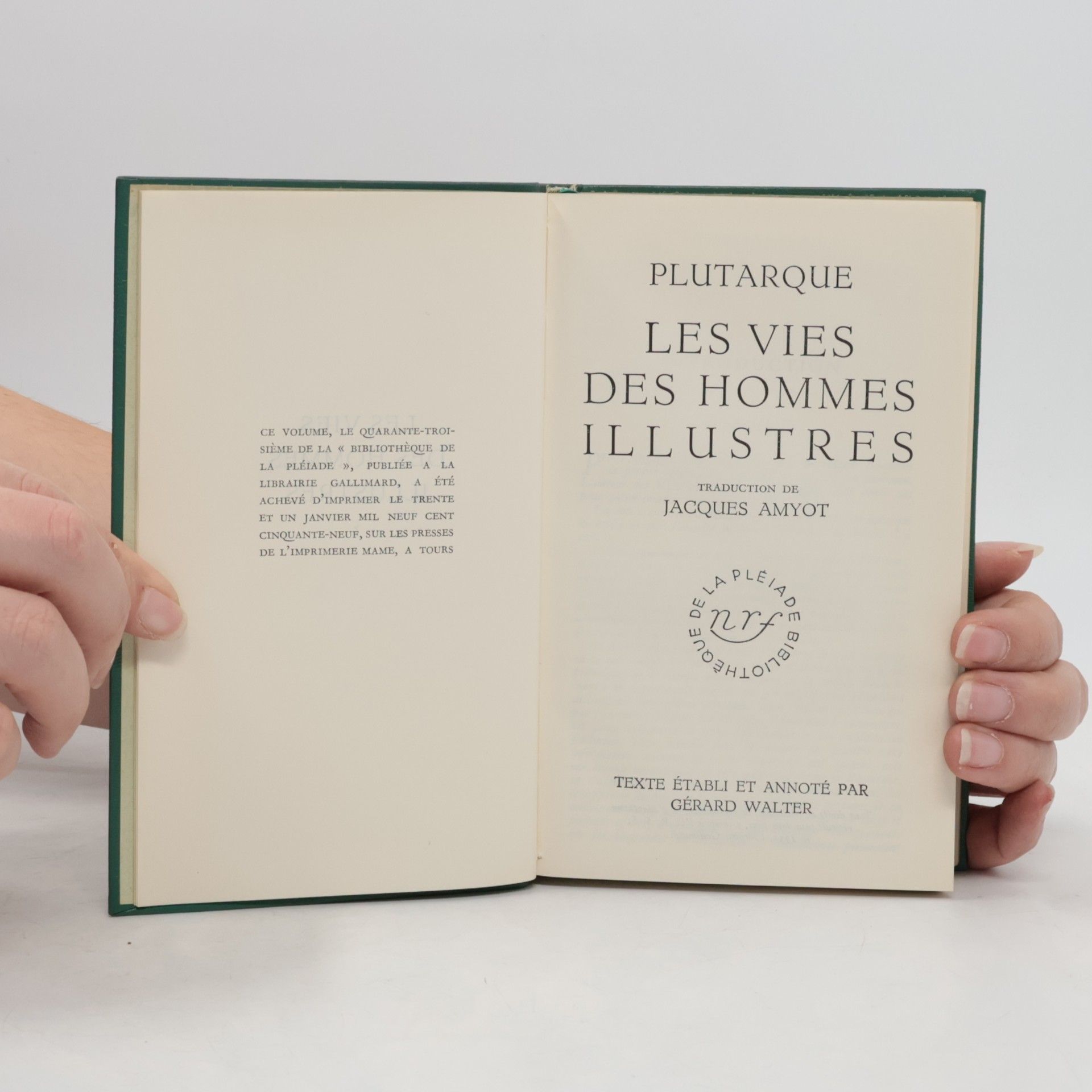 Plutarque Les Vies des Hommes Illustres I-II.