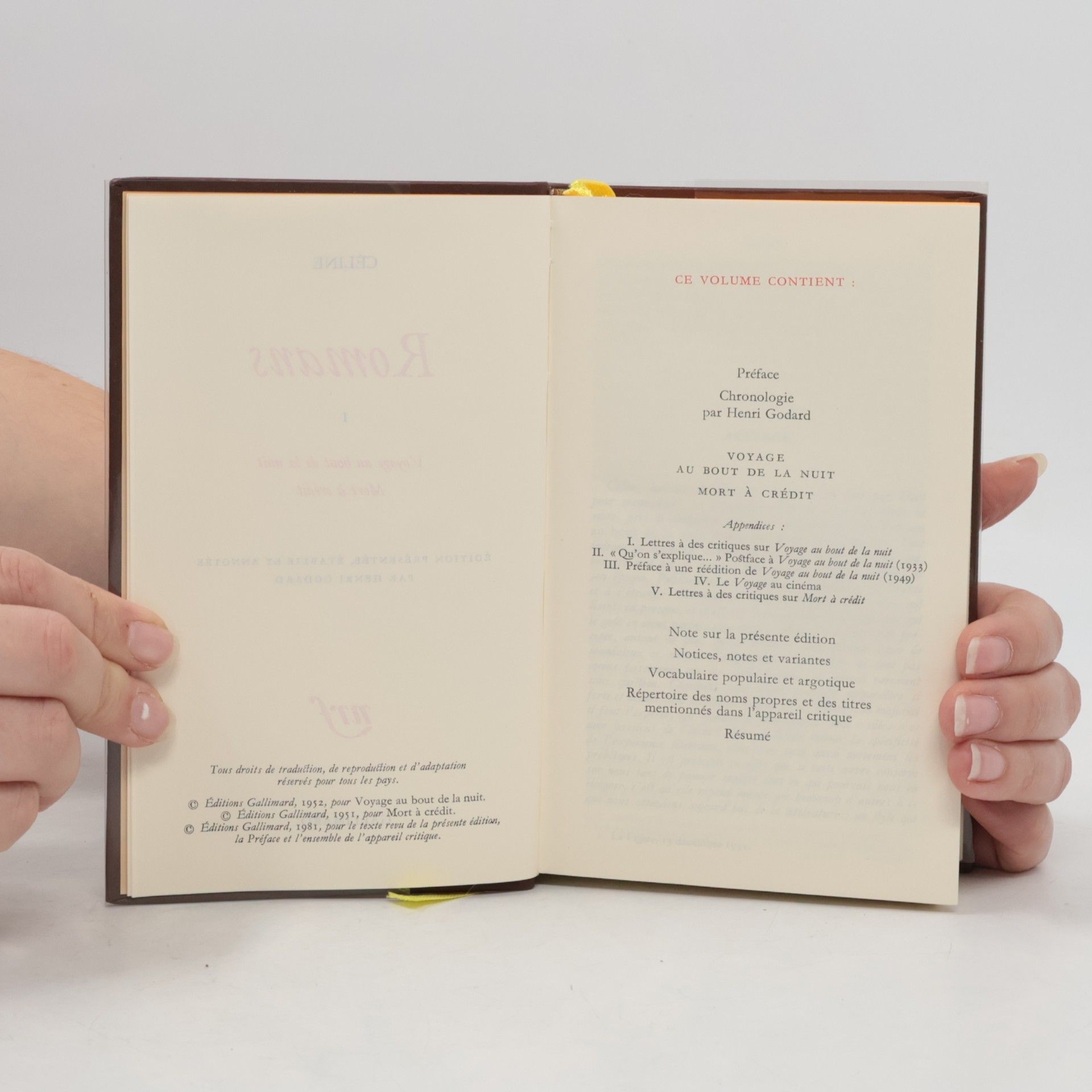 Louis-Ferdinand Céline Bibliothèque de la Pléiade - 1: Romans