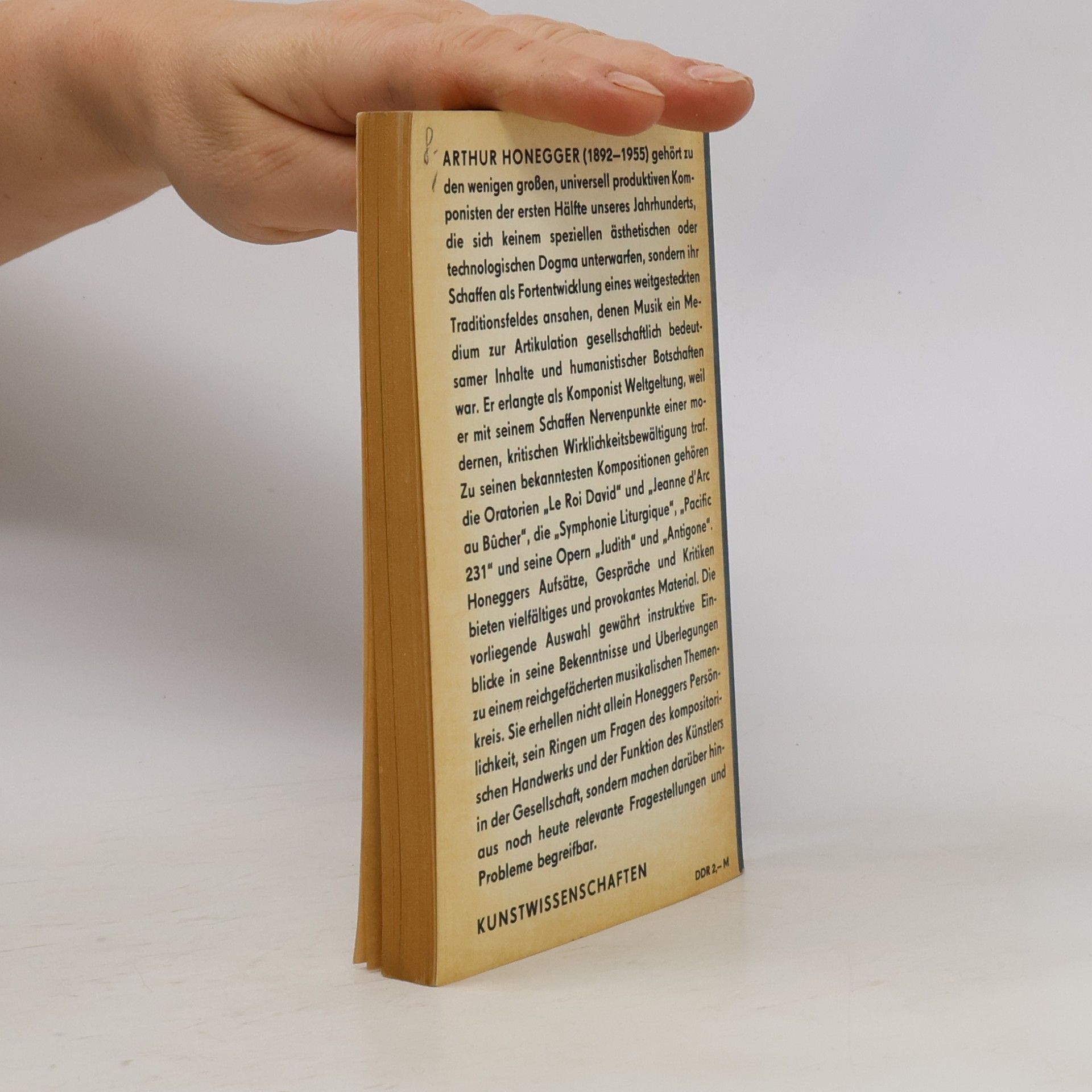 Arthur Honegger Beruf und Handwerk des Komponisten