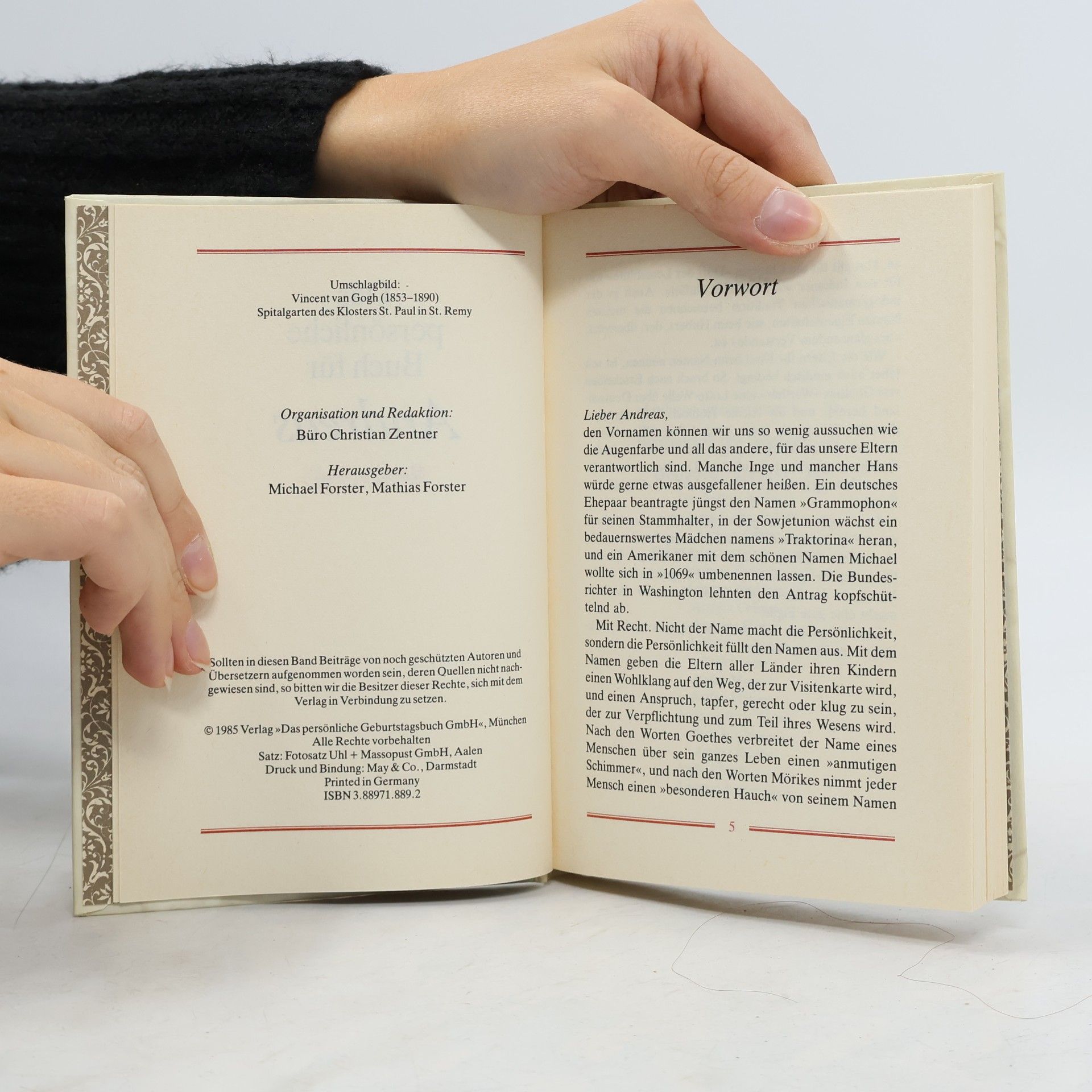 Das persönliche Buch für Andreas