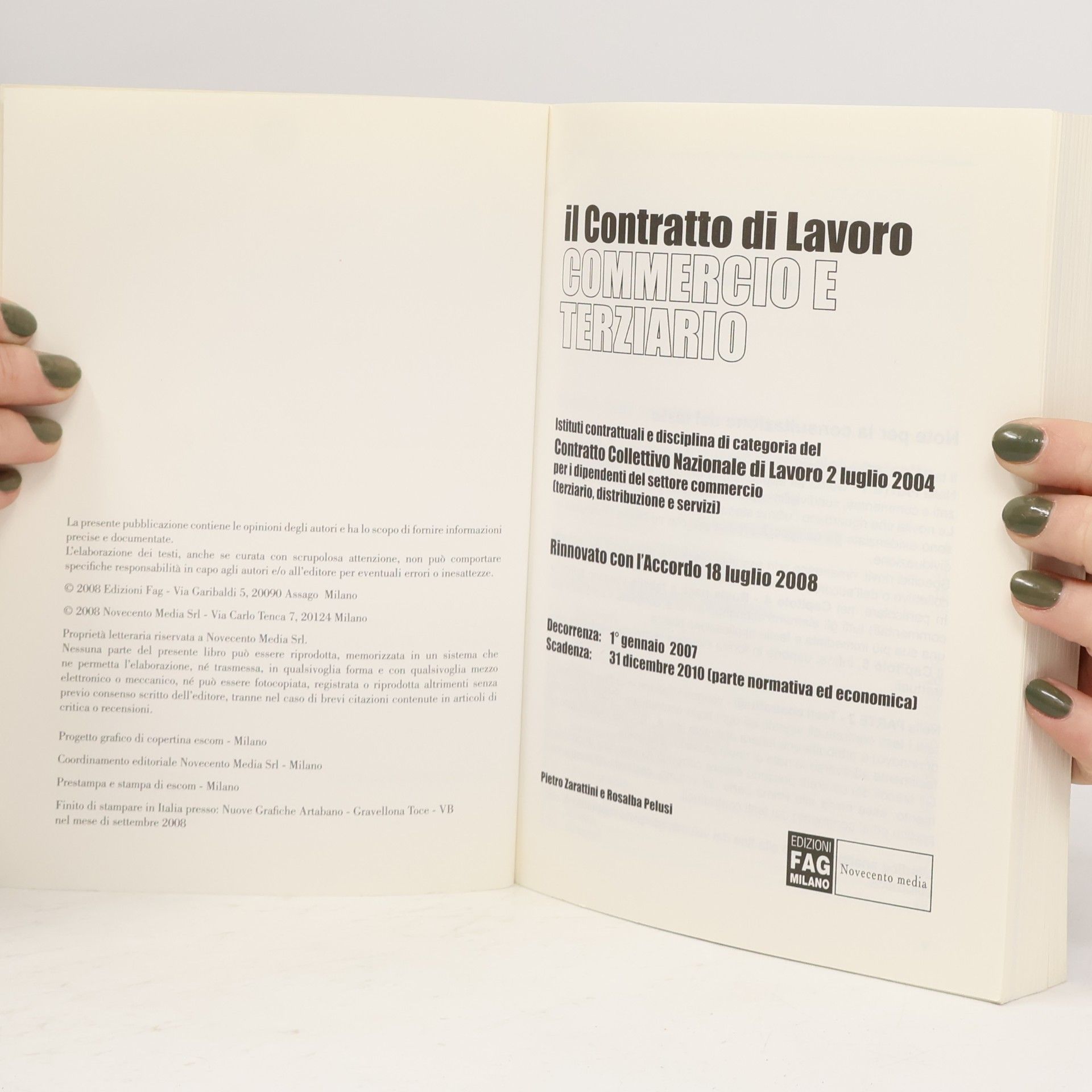 Pietro Zarattini Il contratto di lavoro commercio e terziario