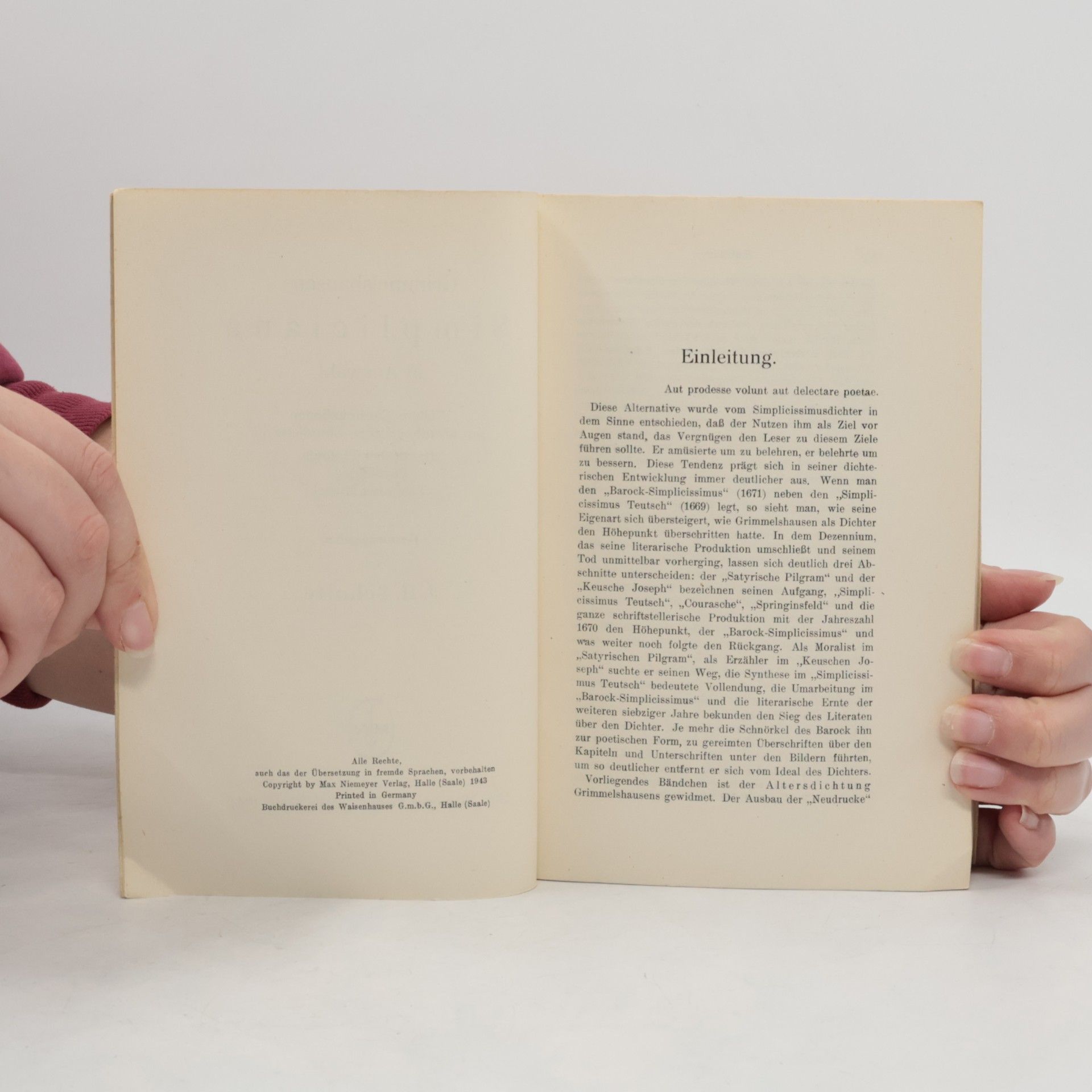 Hans Jakob Christoffel von Grimmelshausen Grimmelshausens Simpliciana in Auswahl : Weitere Continuationen des abentheurlichen Simplicissimi