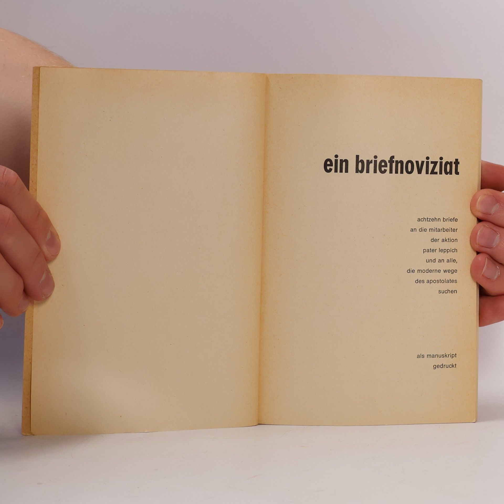 Pater Leppich Ein briefnoviziat