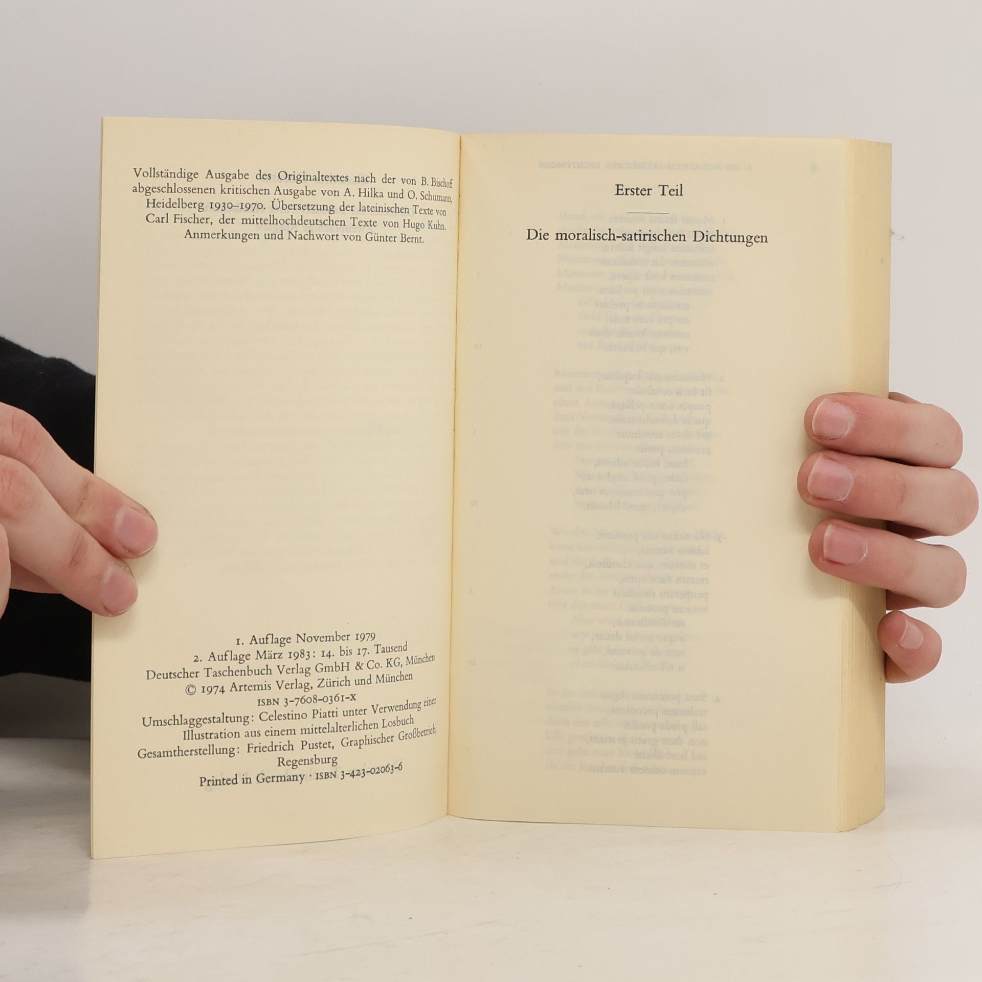 Alfons Hilka Carmina Burana. Die Lieder der Benediktbeurer Handschrift