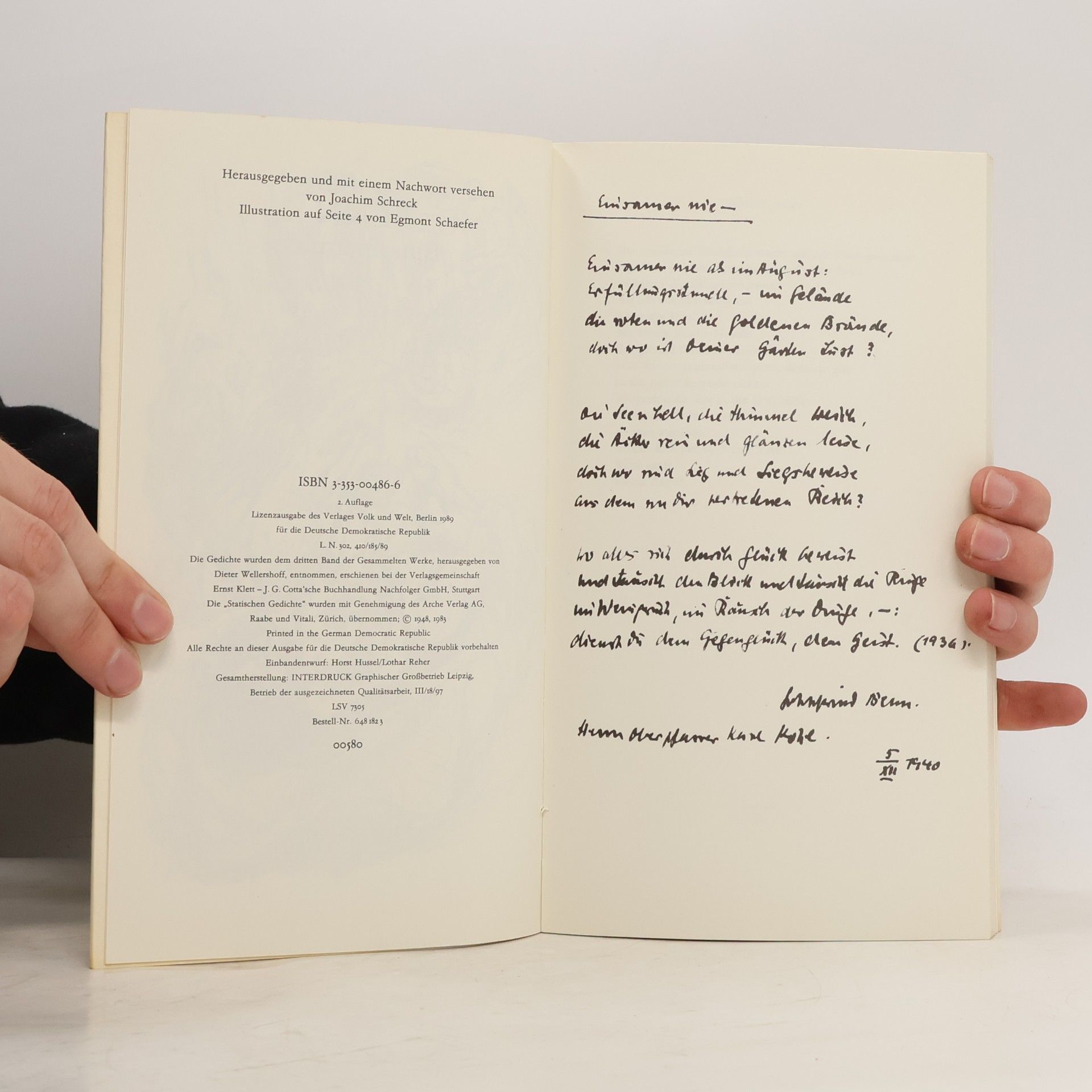 Gottfried Benn Einsamer nie