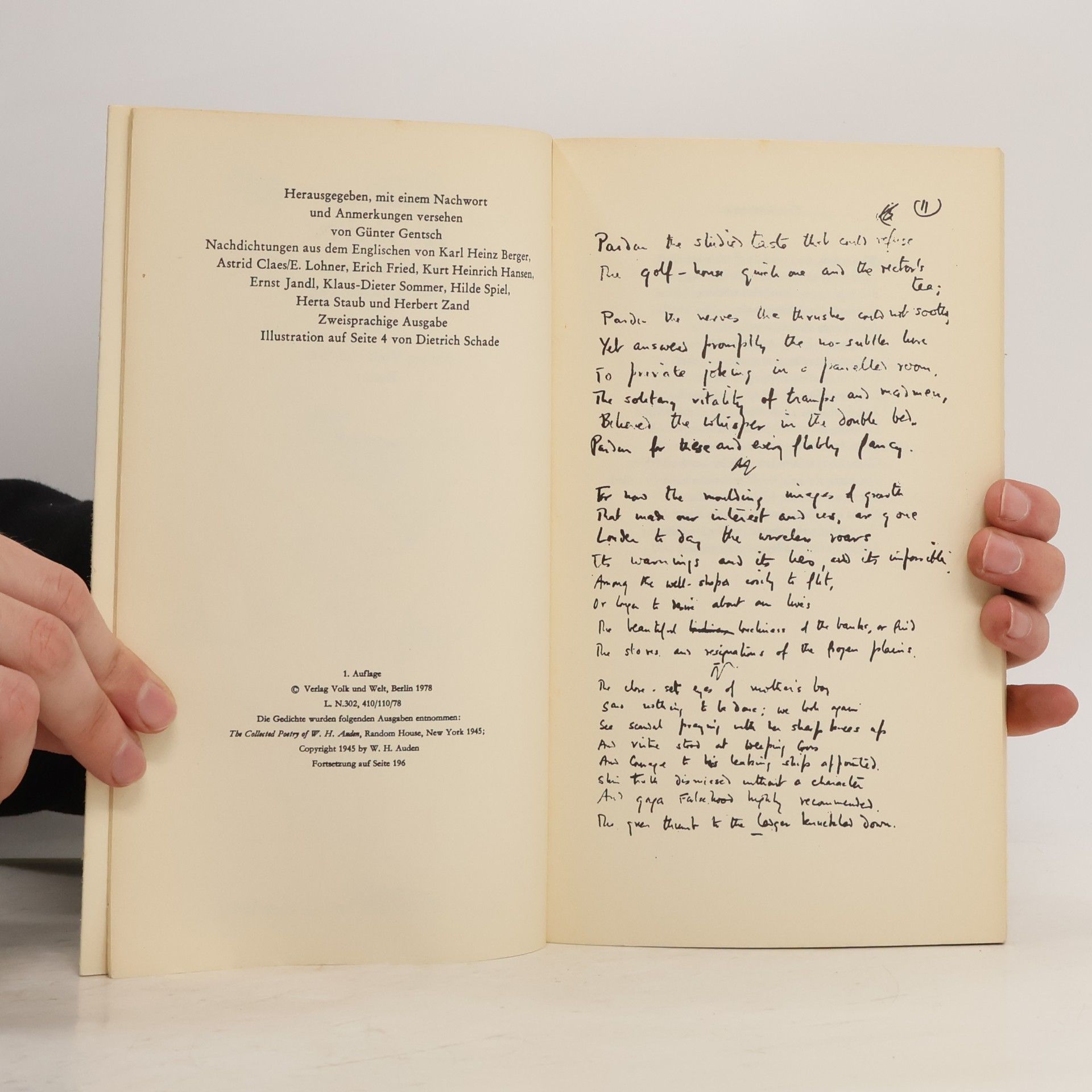 Wystan H. Auden Glück mit dem kommenden Tag