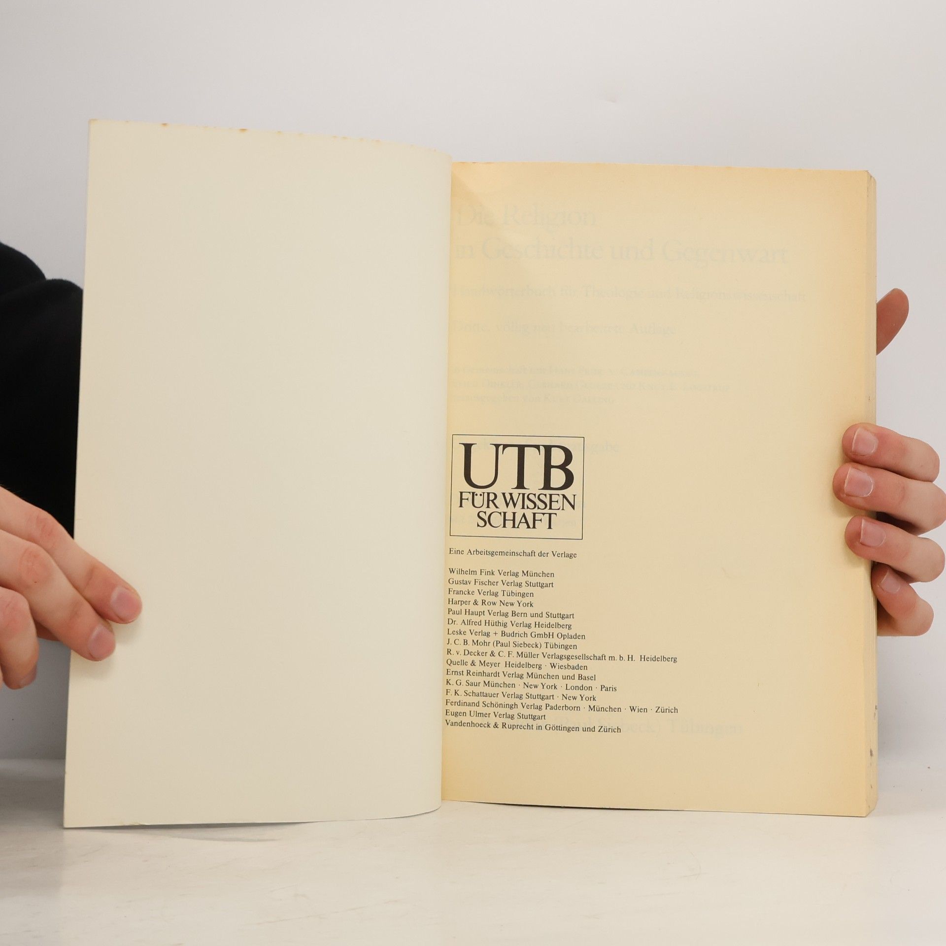 J. C. B. Mohr Paul J. C. B. Mohr Paul Siebeck Die Religion in Geschichte und Gegenwart 3.Auflage H-Kon.