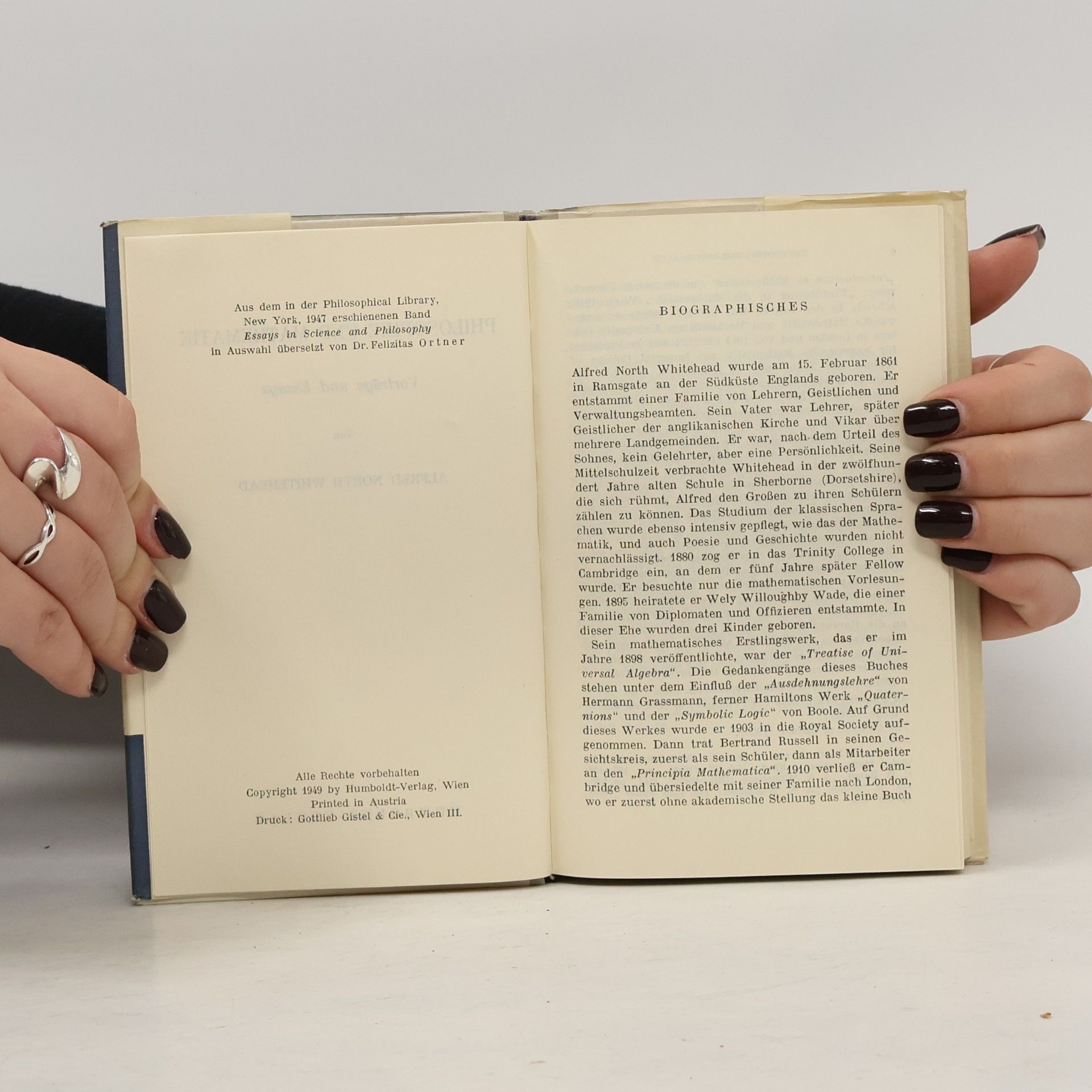 Alfred North Whitehead Philosophie und Mathematik