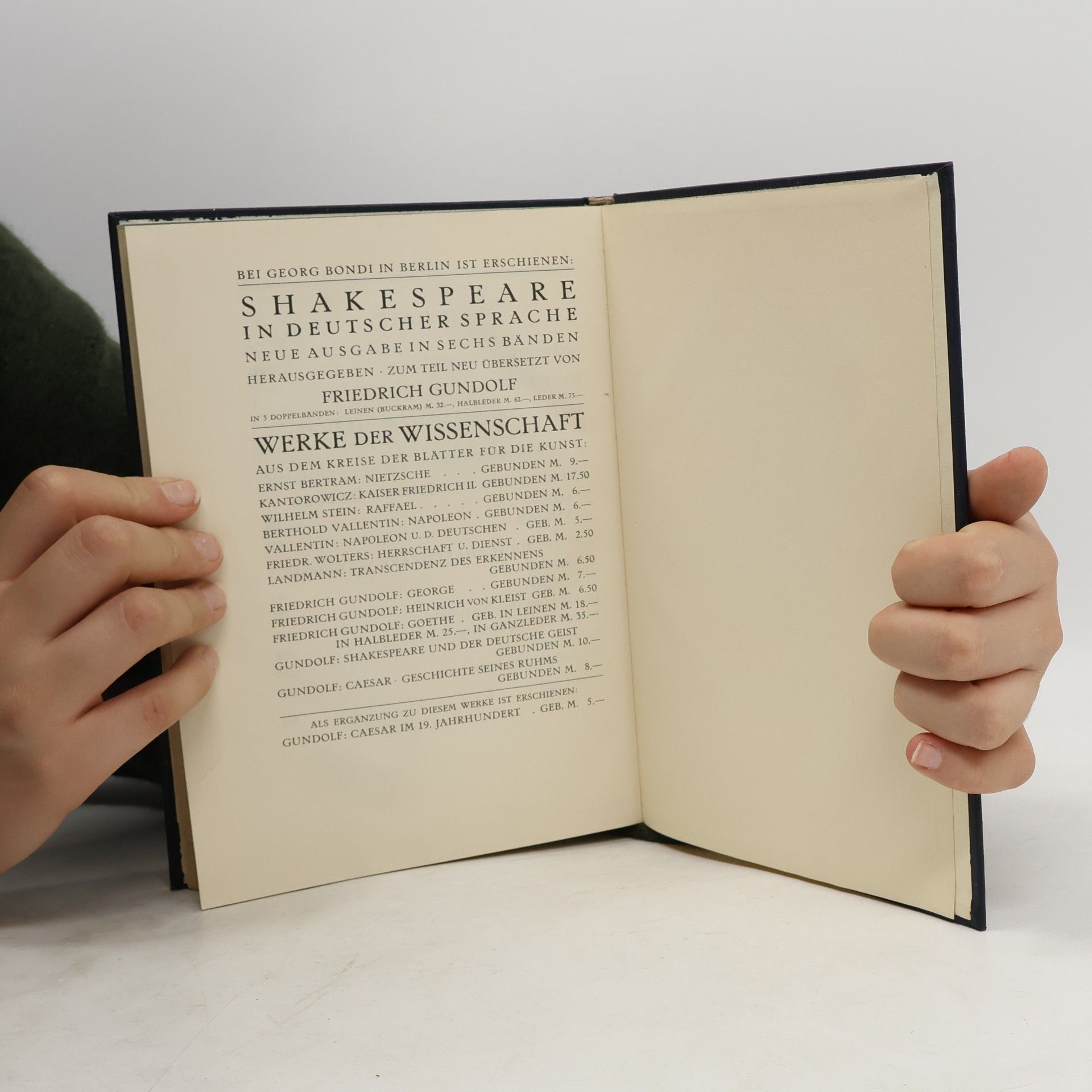 Friedrich Gundolf Shakespeare und der deutsche Geist