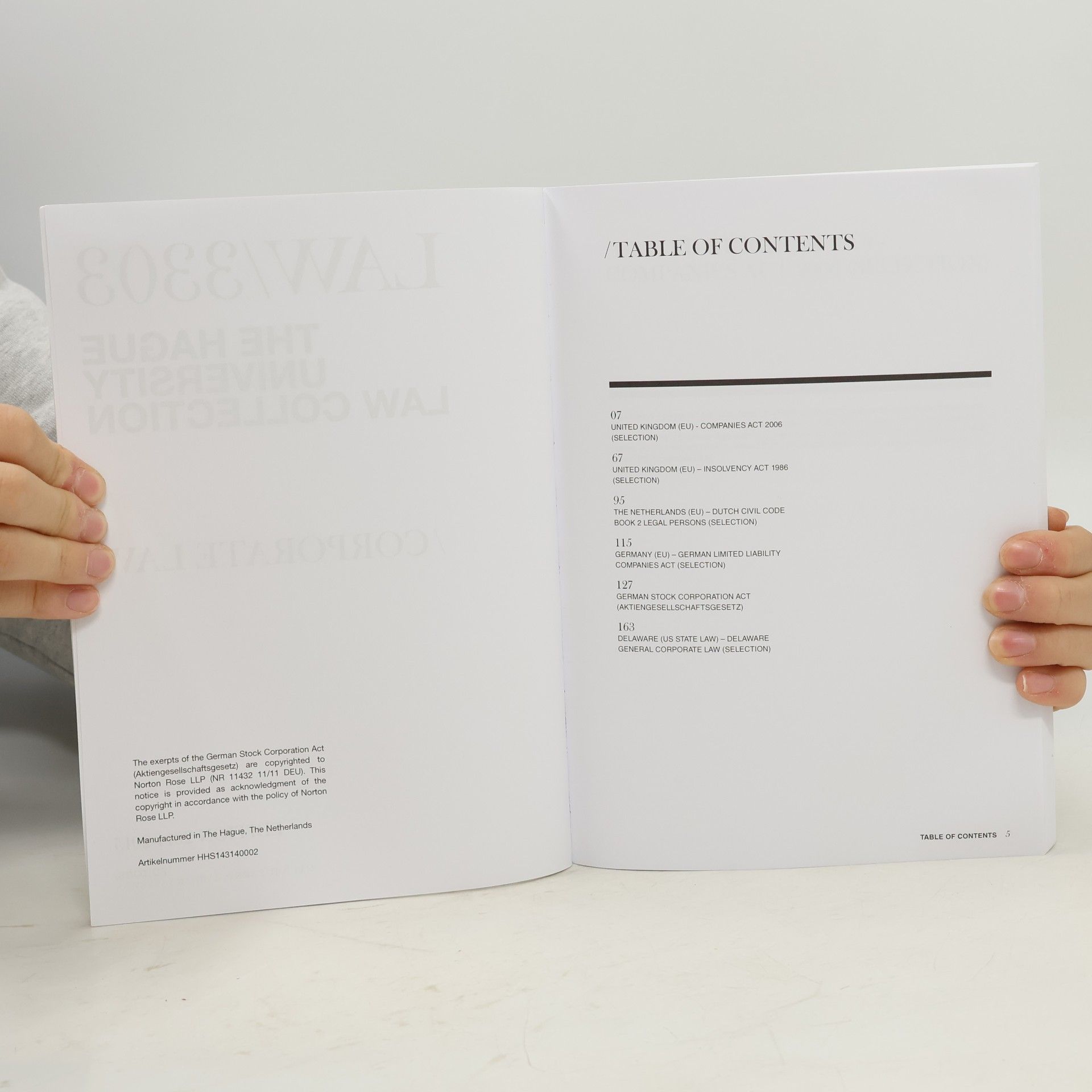 kolektiv LAW/3303. The Hague University Law Collection. Corporate Law