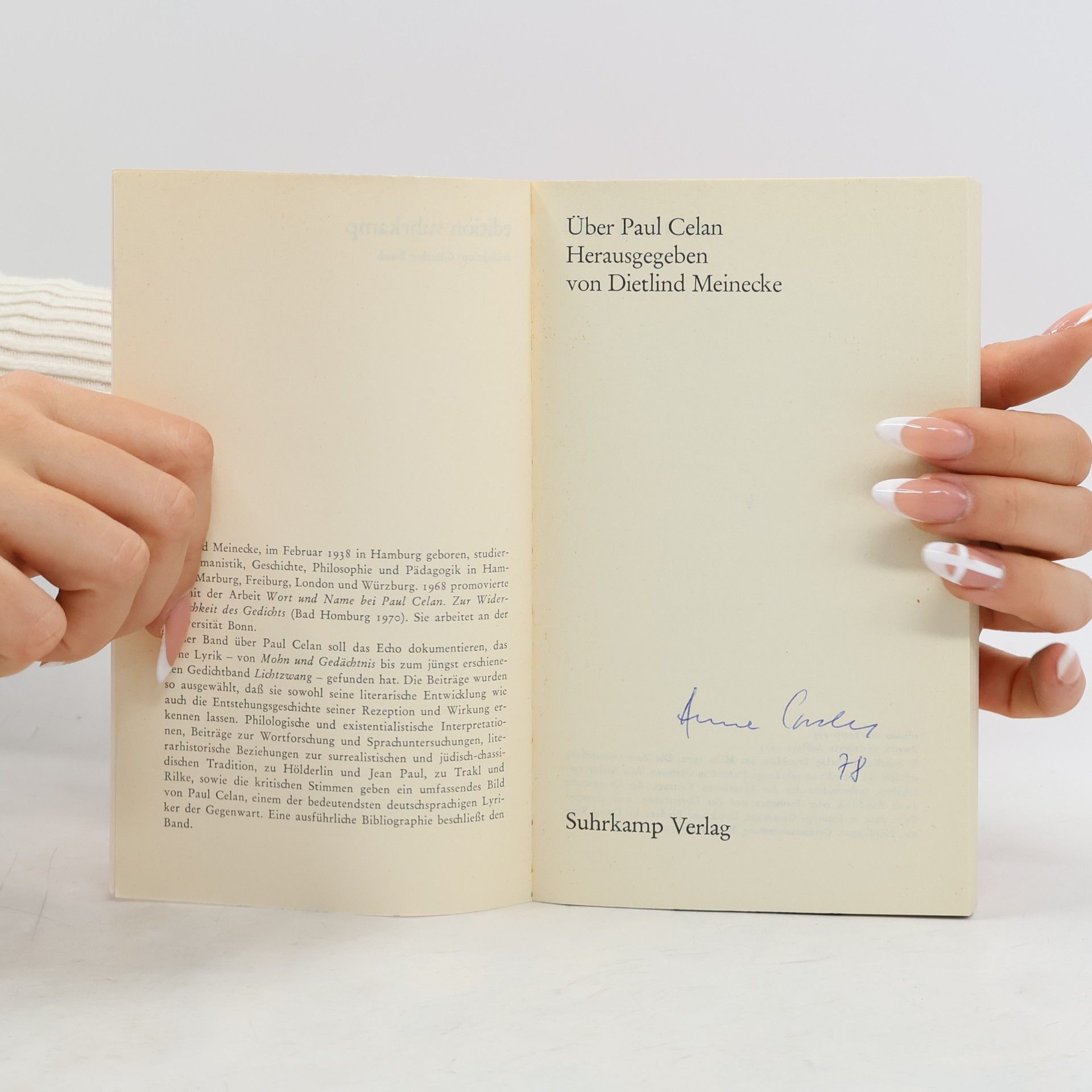 Dietlind Bland-Meinecke Über Paul Celan