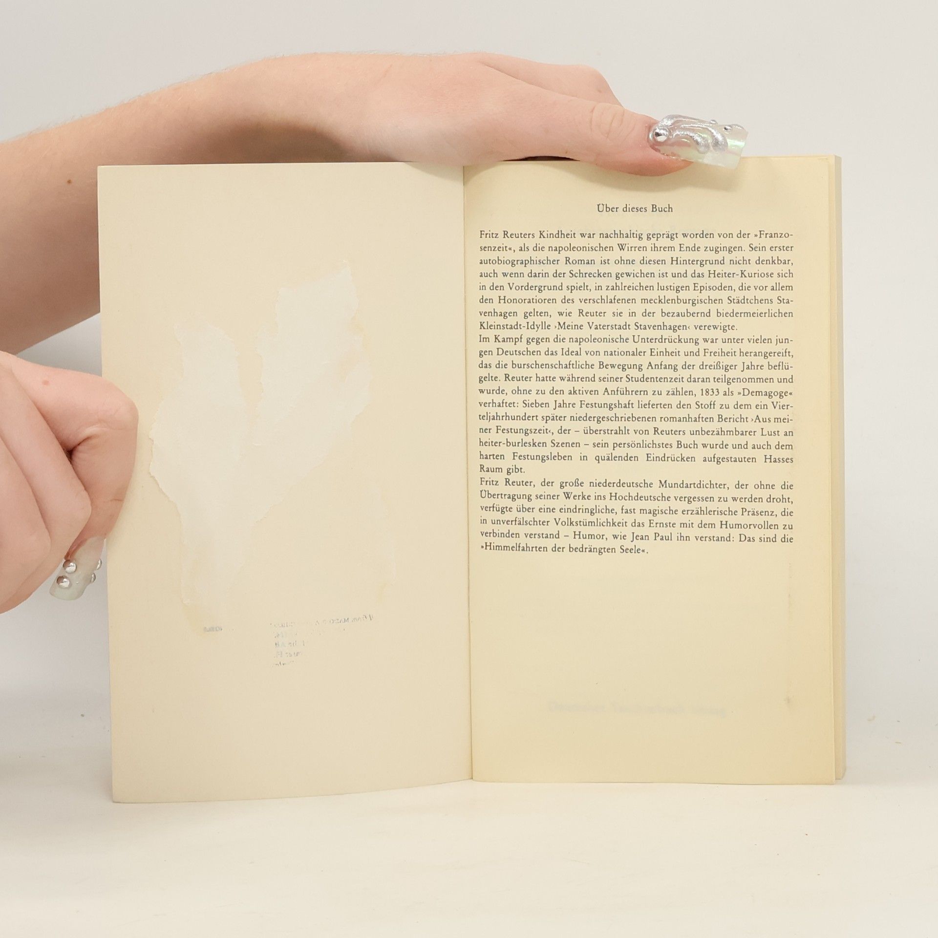 Fritz Reuter Autobiographische Romane