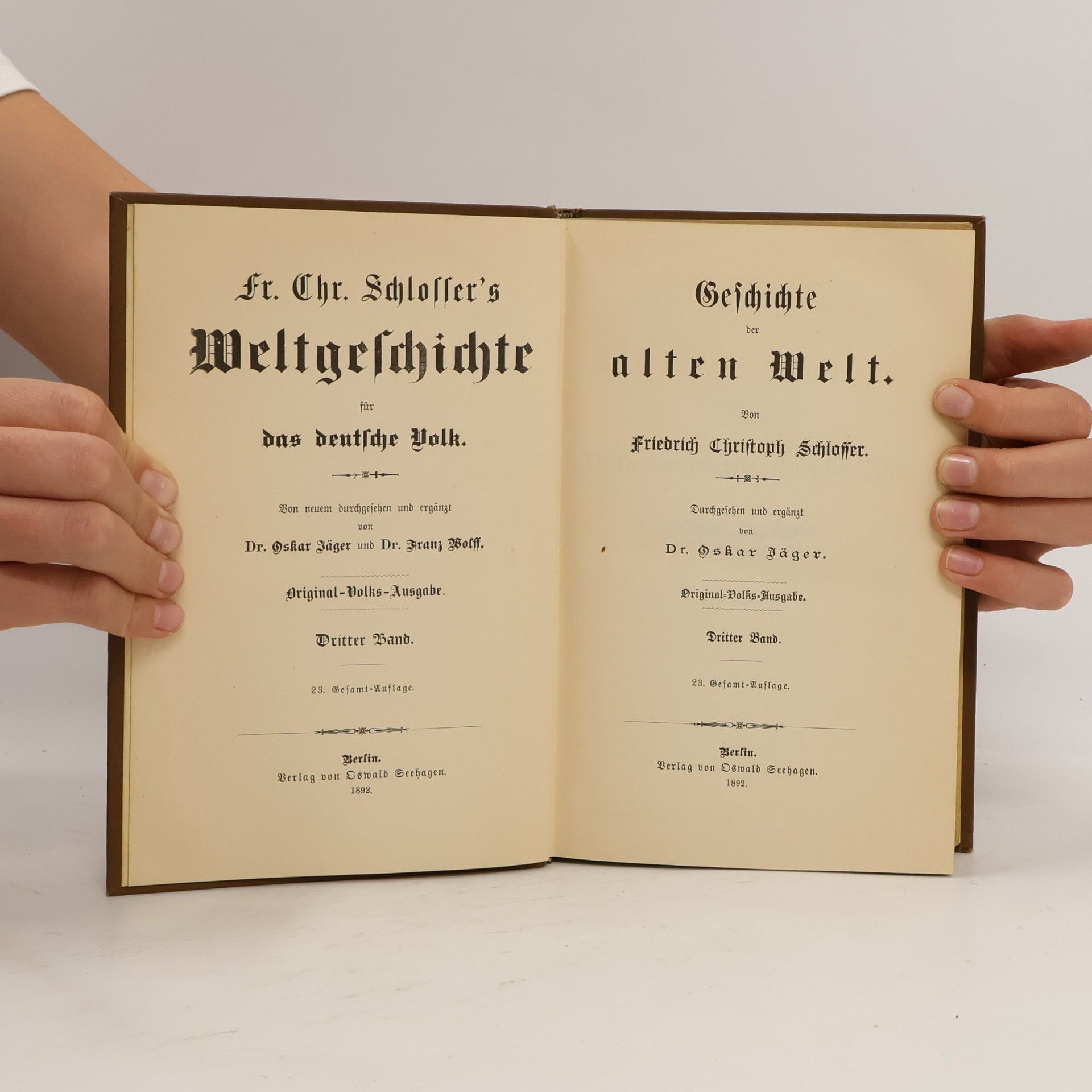 Christoph Friedrich Schlosser Fr. Chr. Schlosser's Weltgeschichte für das deutsche Volk. Dritter Band