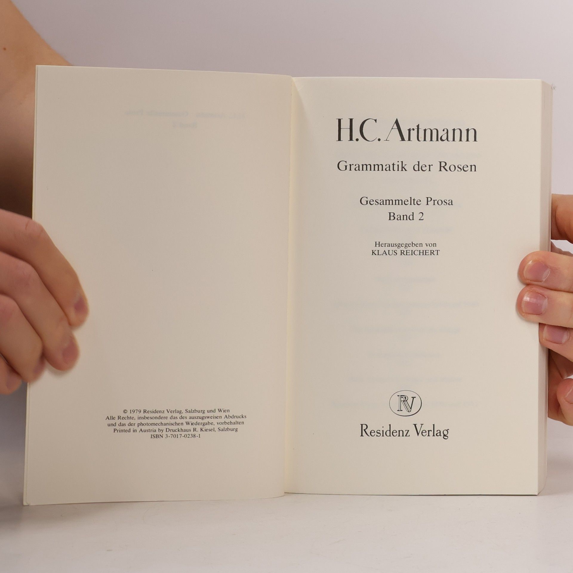 H. C. Artmann Grammatik der Rosen: gesammelte Prosa. Band 2