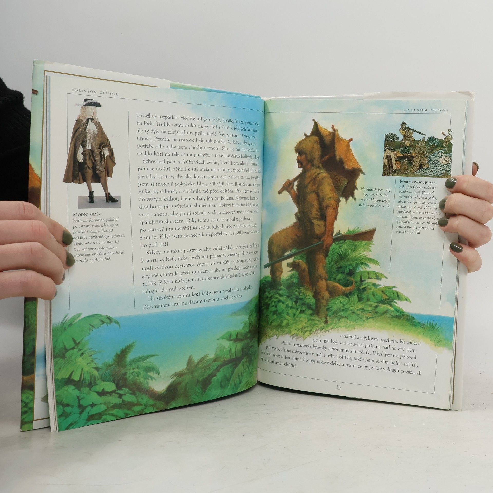Daniel Defoe Robinson Crusoe. Klasický příběh obohacený o zajímavá fakta a fotografie