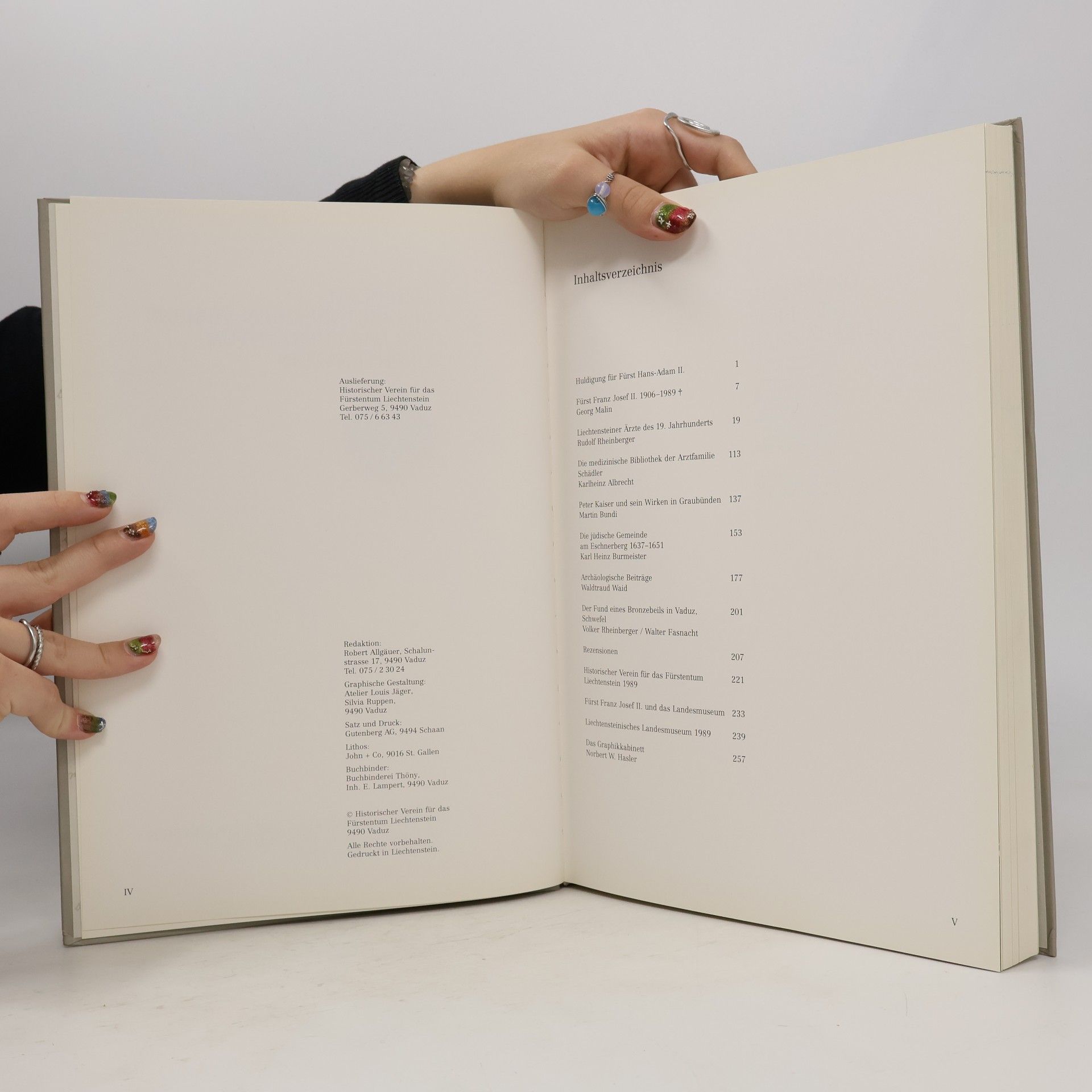 kolektiv Jahrbuch des historischen vereins für das fürstentum Liechtenstein. Band 89