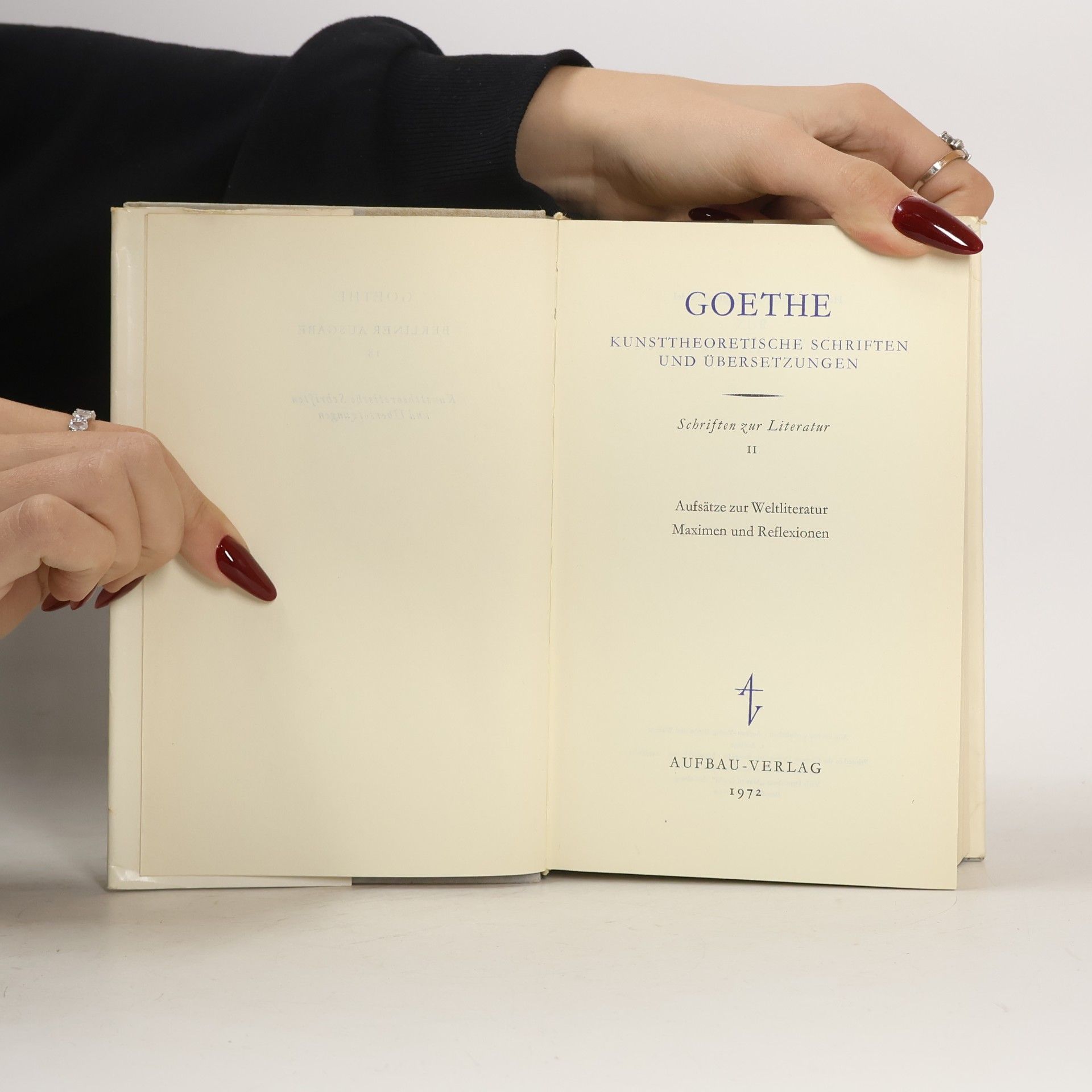 Goethe Schriften zur Literatur II