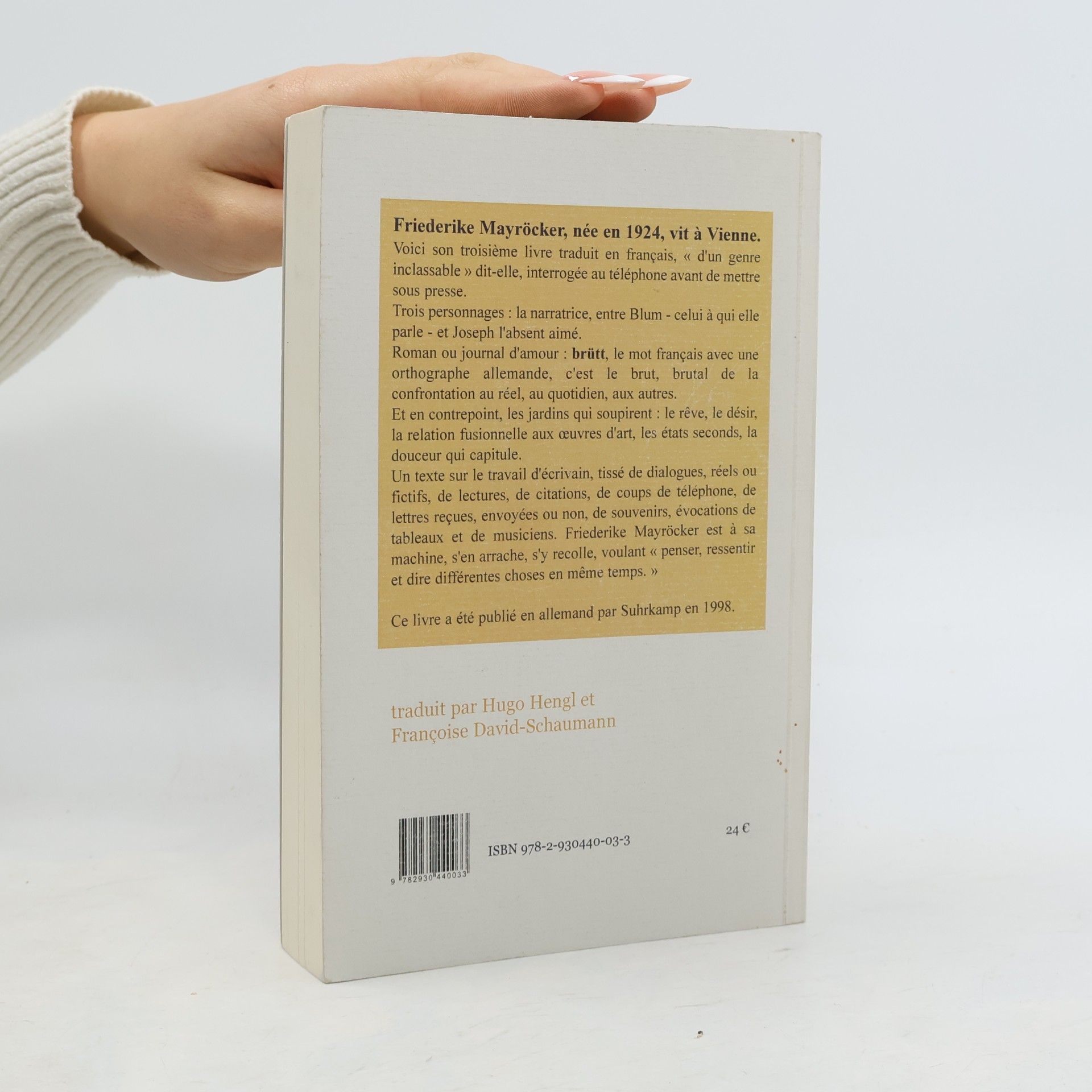 Friederike Mayröcker Brütt ou les jardins soupirants