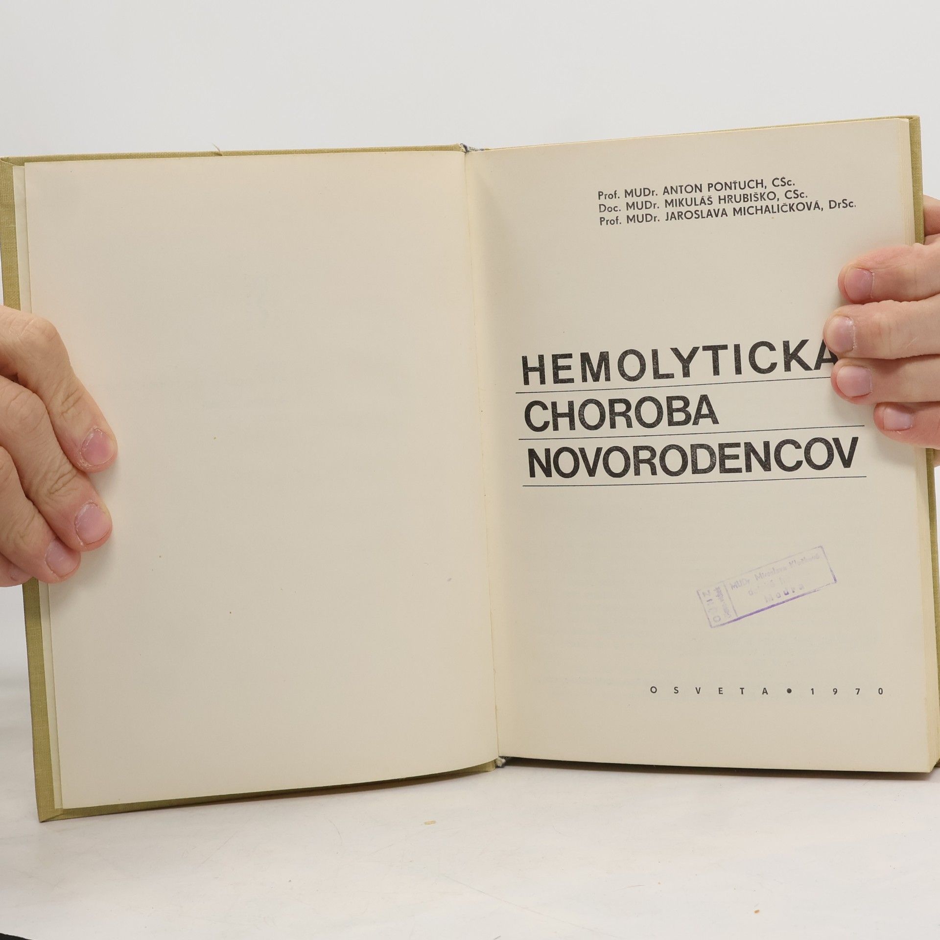 Anton Ponťuch Hemolytická choroba novorodencov