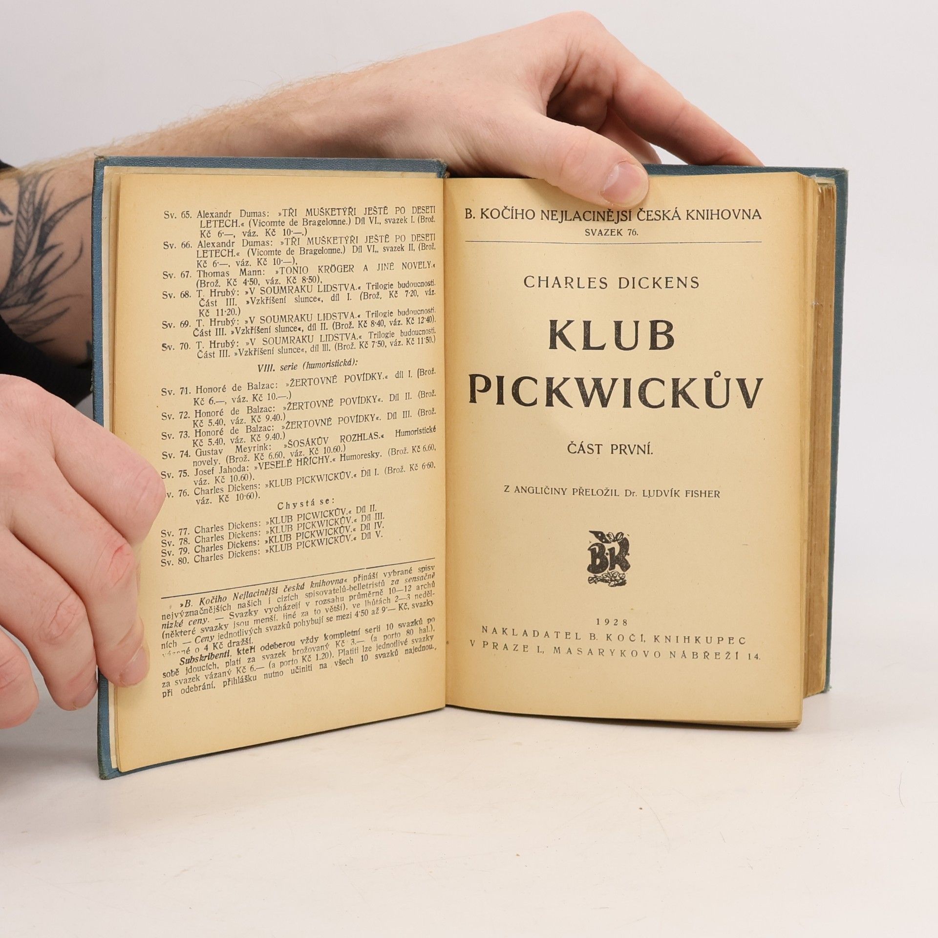 Charles Dickens Klub Pickwickův, část první