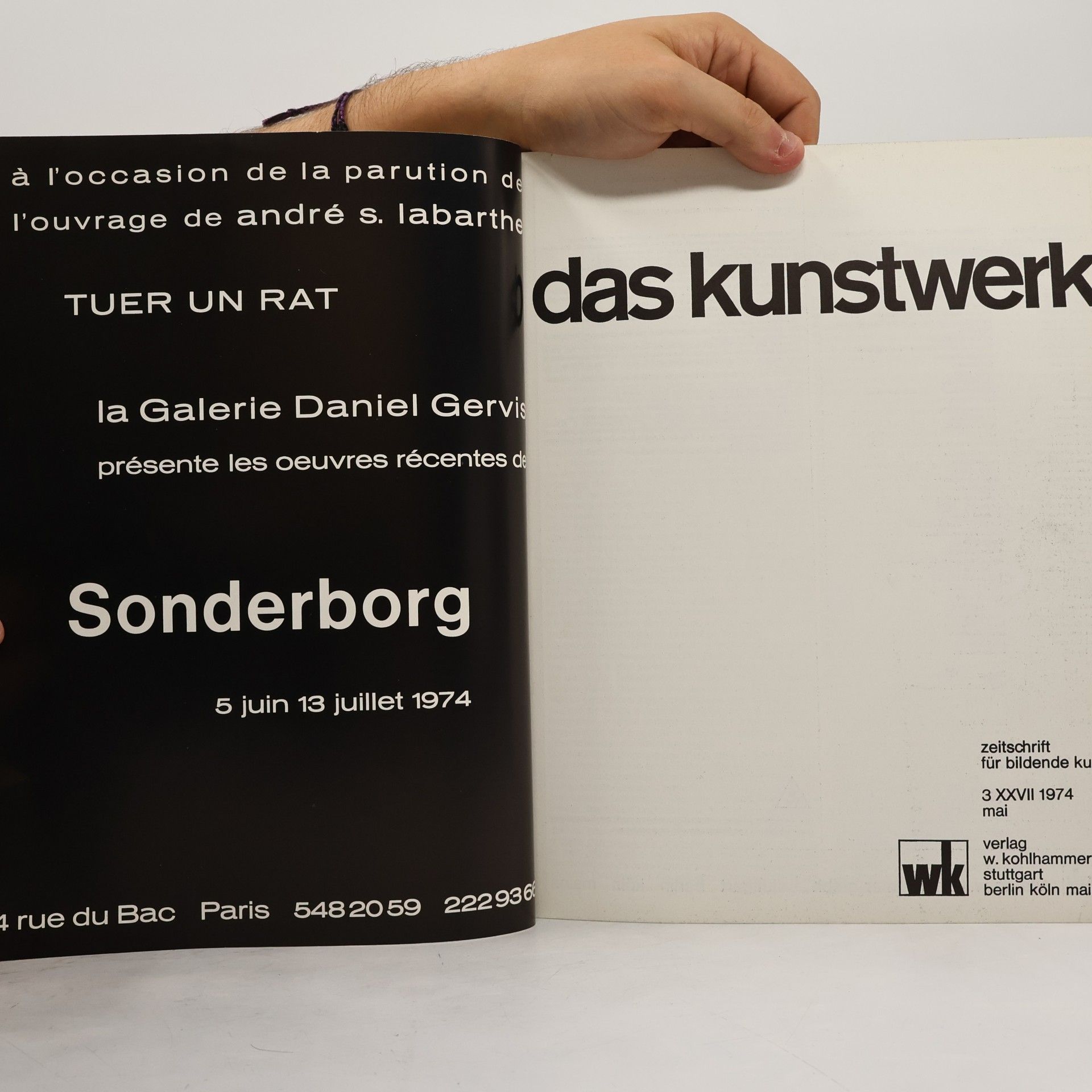 André S. Labarthe Das kunstwerk 27/1974. Zeitschrift für bildende kunst