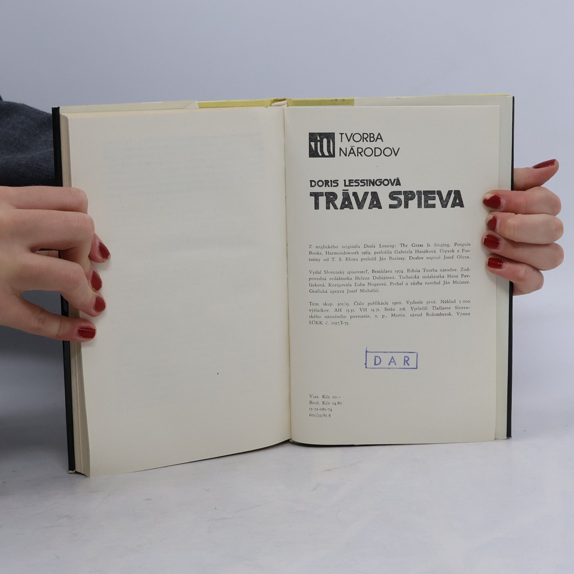 Doris Lessing Tráva spieva