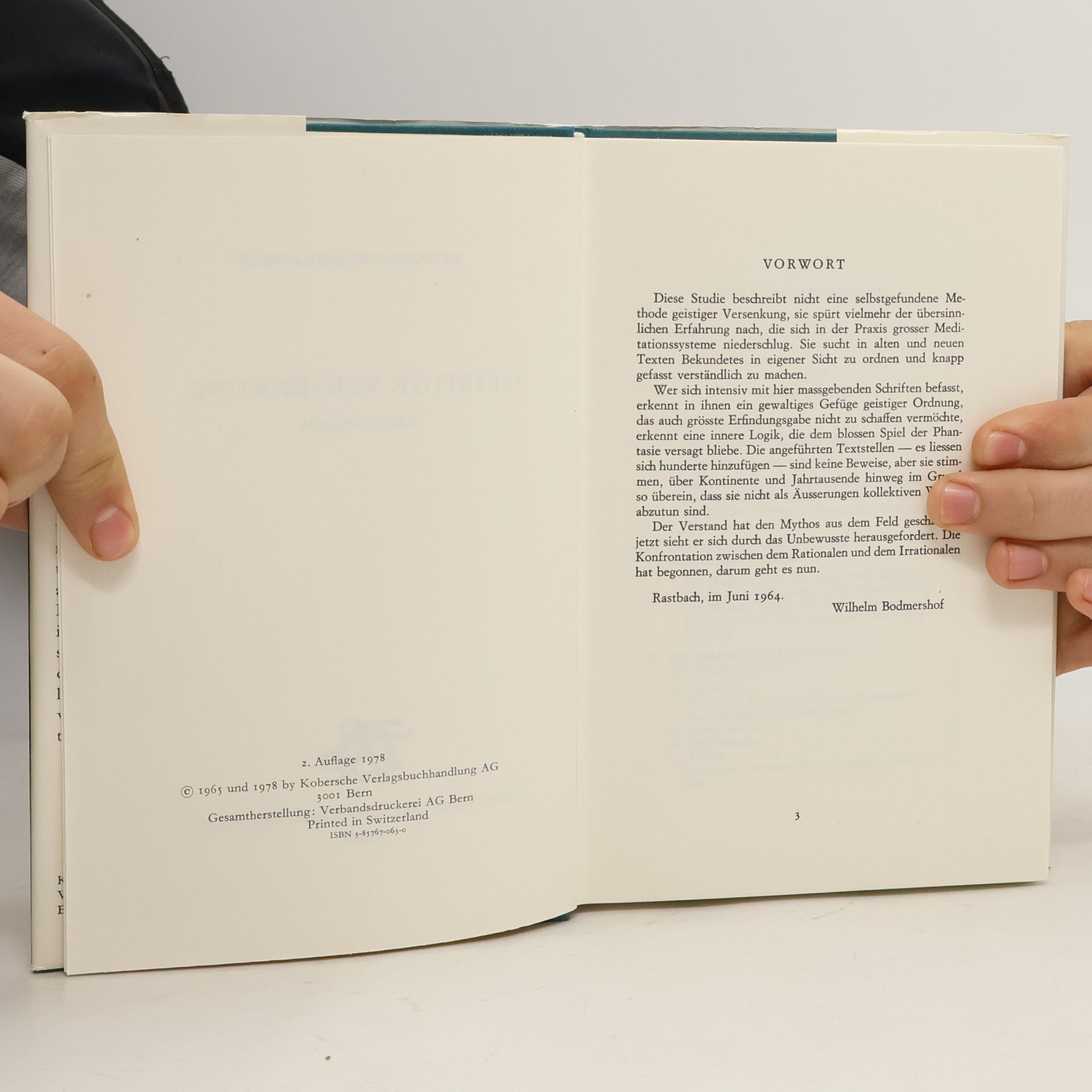 Wilhelm Bodmershof Geistige Versenkung: Eine Studie