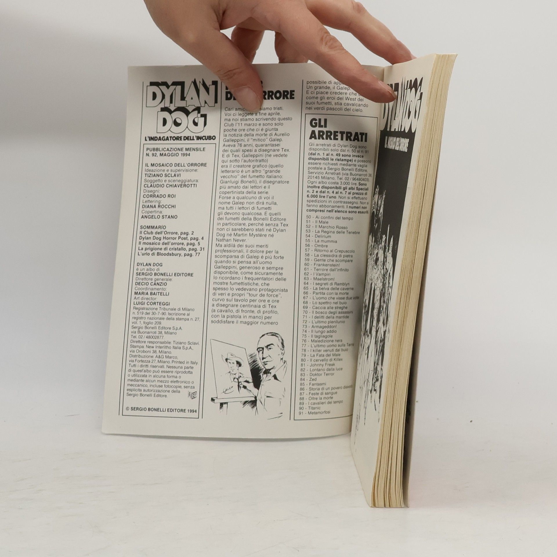Kolektiv autorů Dylan Dog 92. Il mosaico dell'orrore