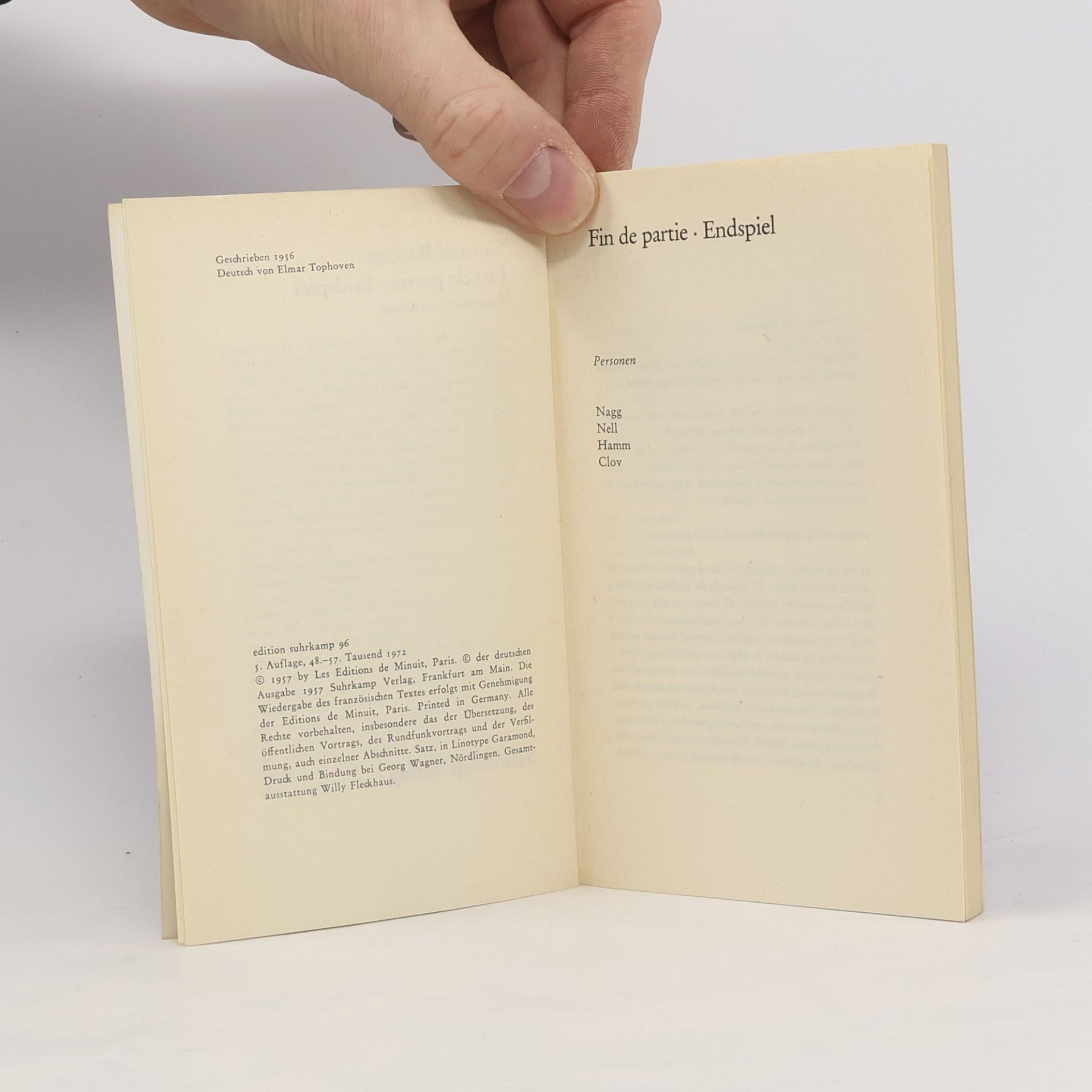 Samuel Beckett Fin de partie. Endspiel
