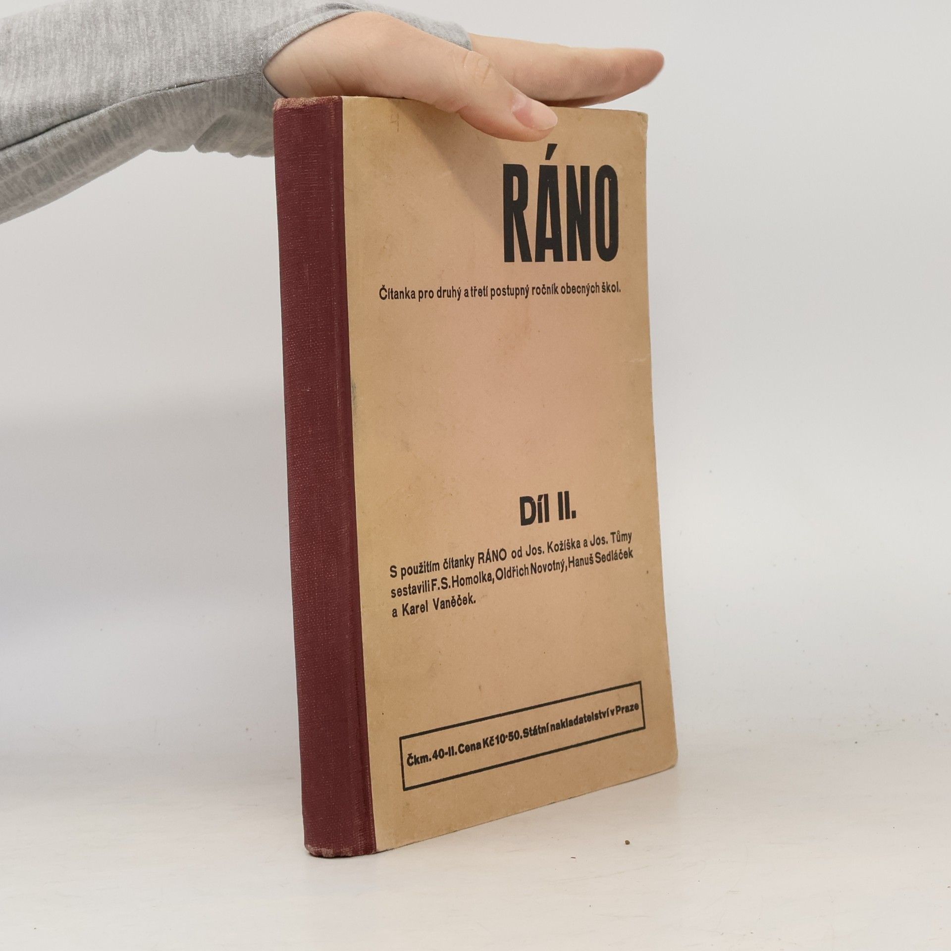 Ráno. Čítanka pro druhý a třetí postupný ročník obecných škol. Díl 2.