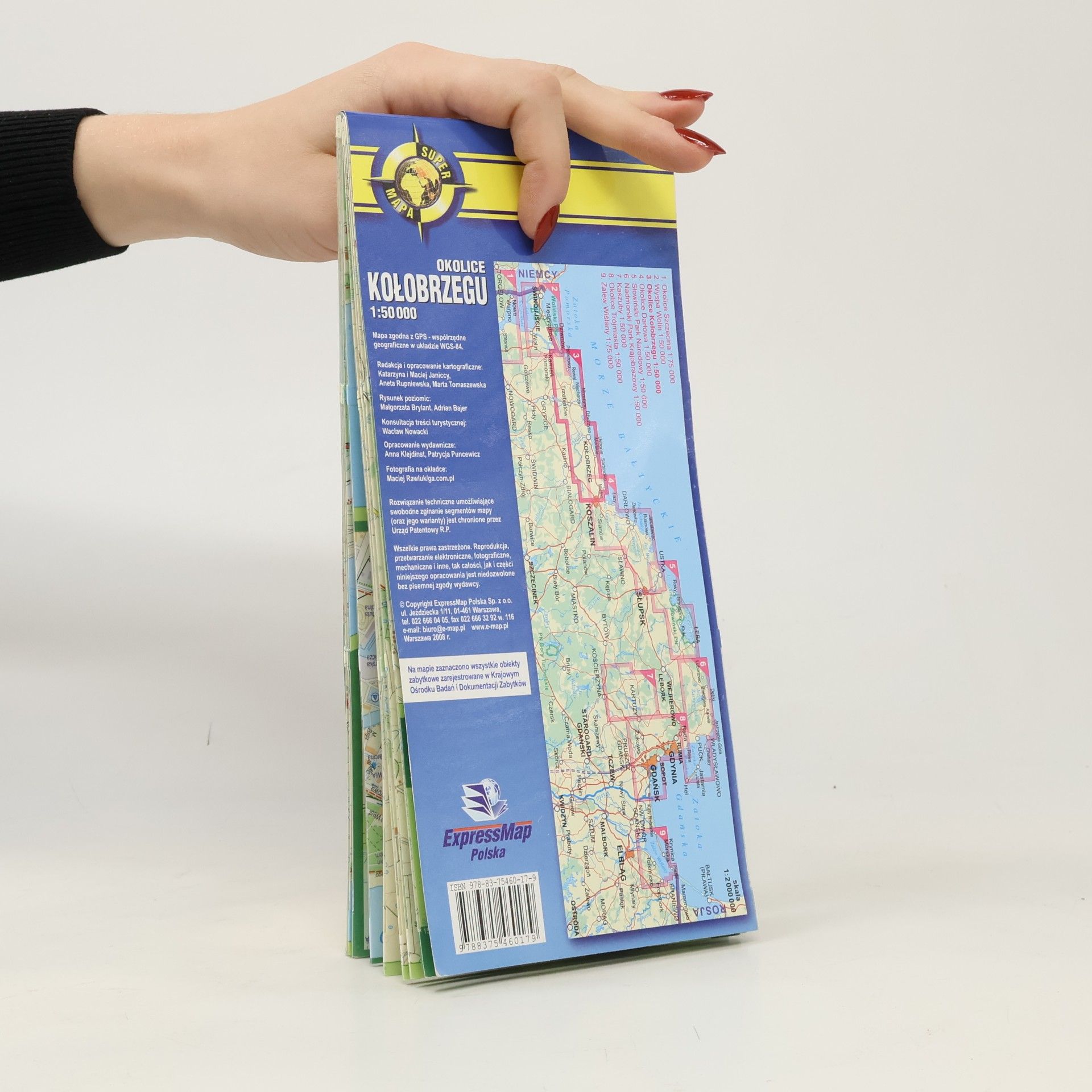 Okolice Kołobrzegu Mapa turystyczna laminowana: Pobierowo, Niechorze, Ustronie Morskie, Mielno
