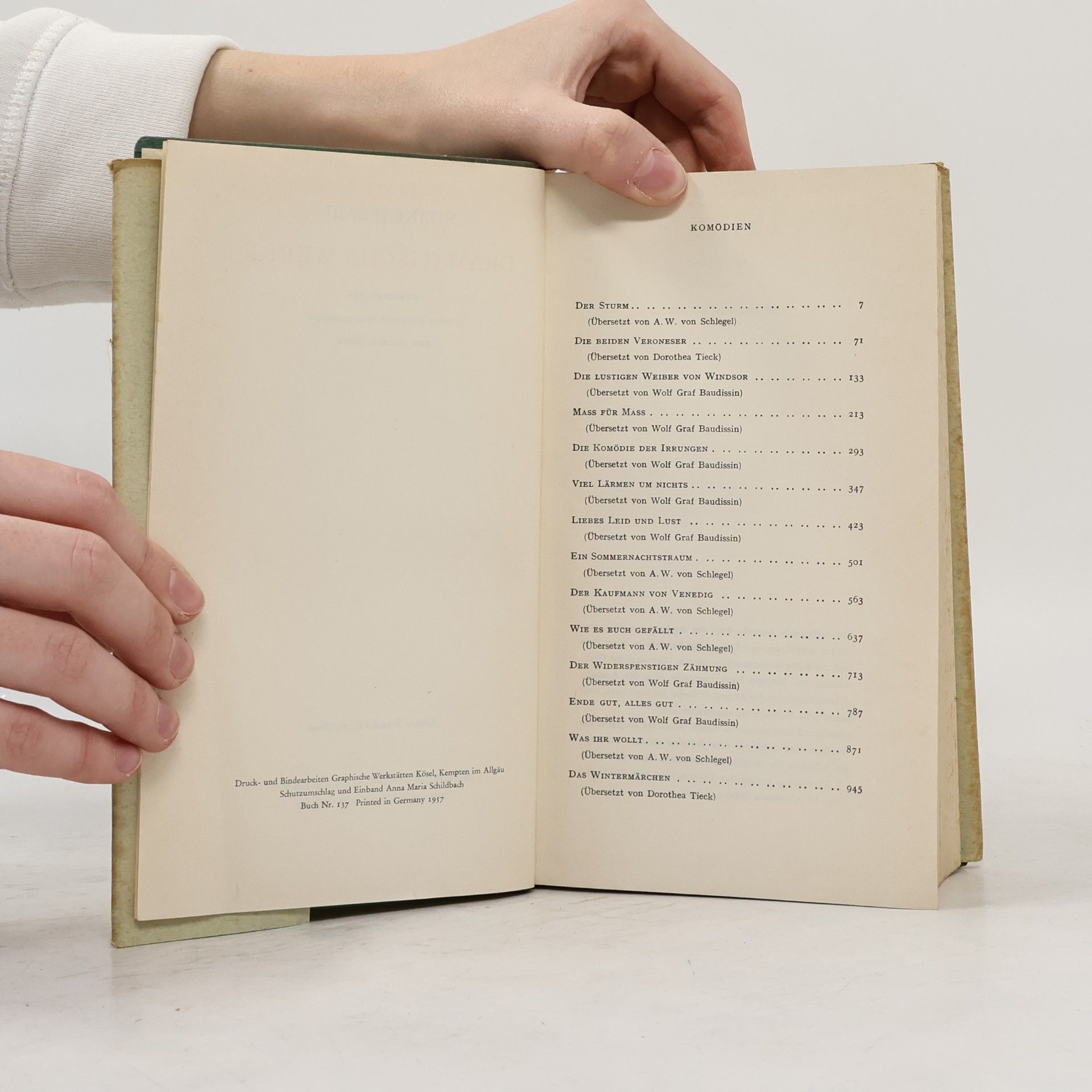 William Shakespeare Dramatische Werke 1. Komödien