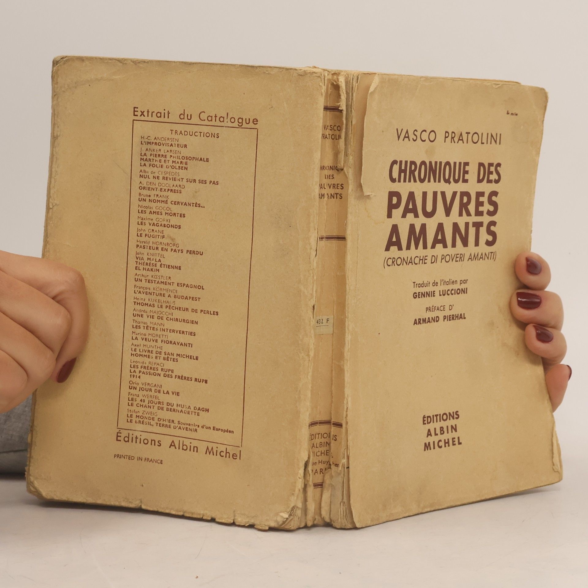 Vasco Pratolini Chronique des pauvres amants