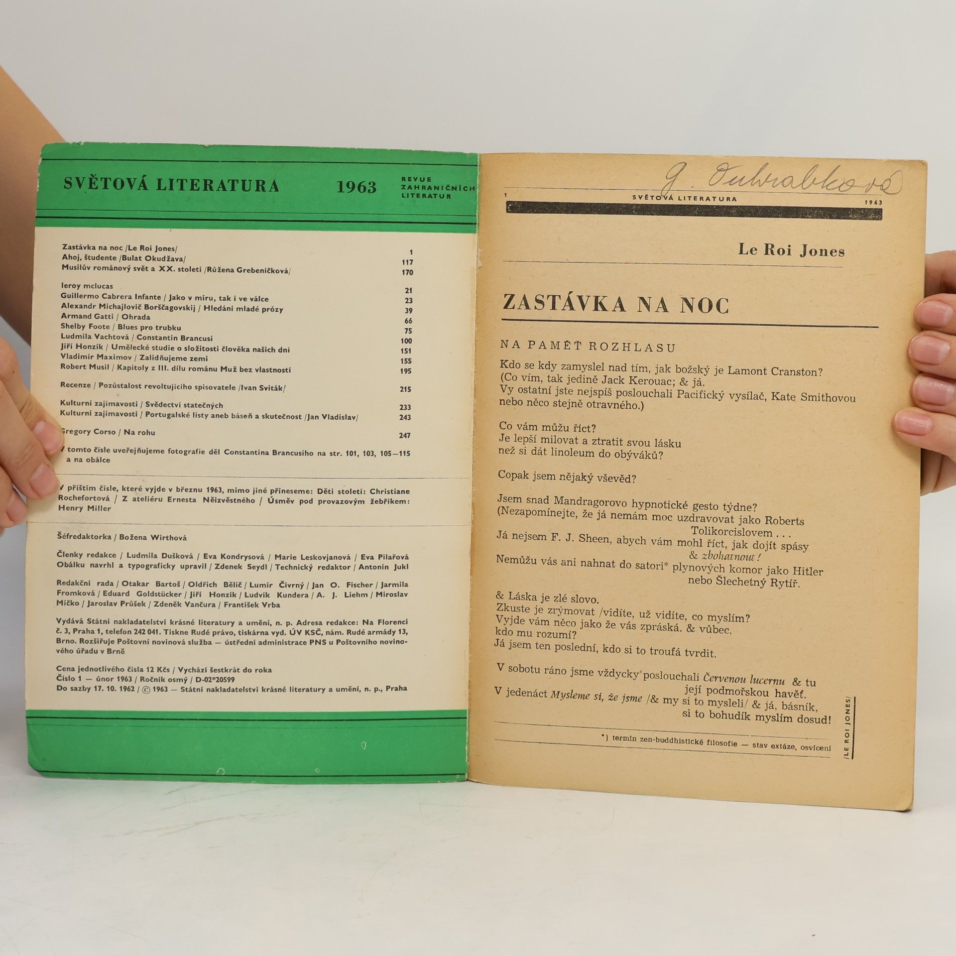 Kolektiv autorů Světová literatura 1963