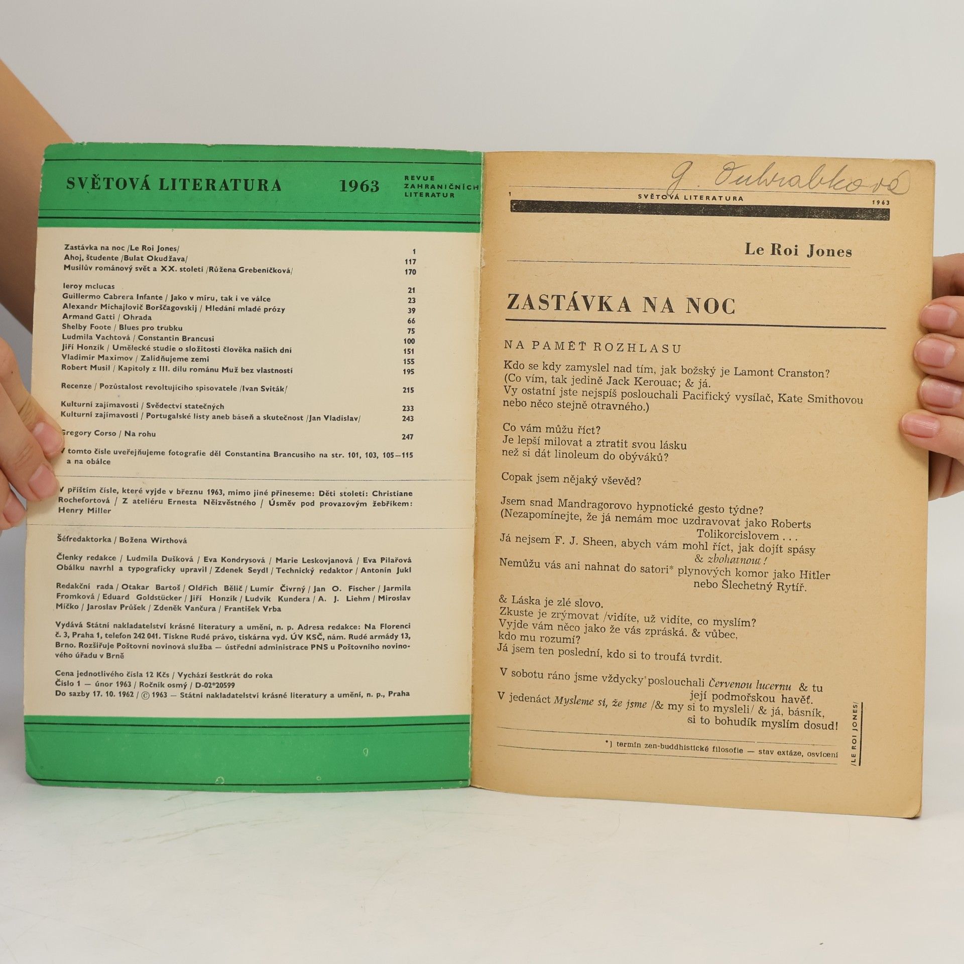 Kolektiv autorů Světová literatura 1963