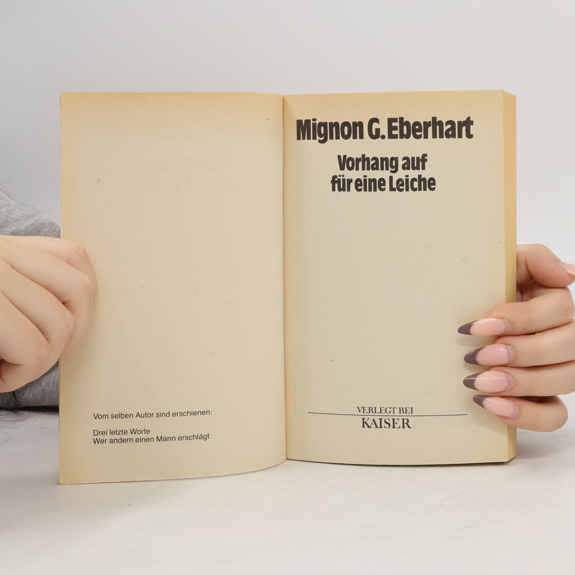 Mignon G. Eberhart Vorhang auf für eine Leiche